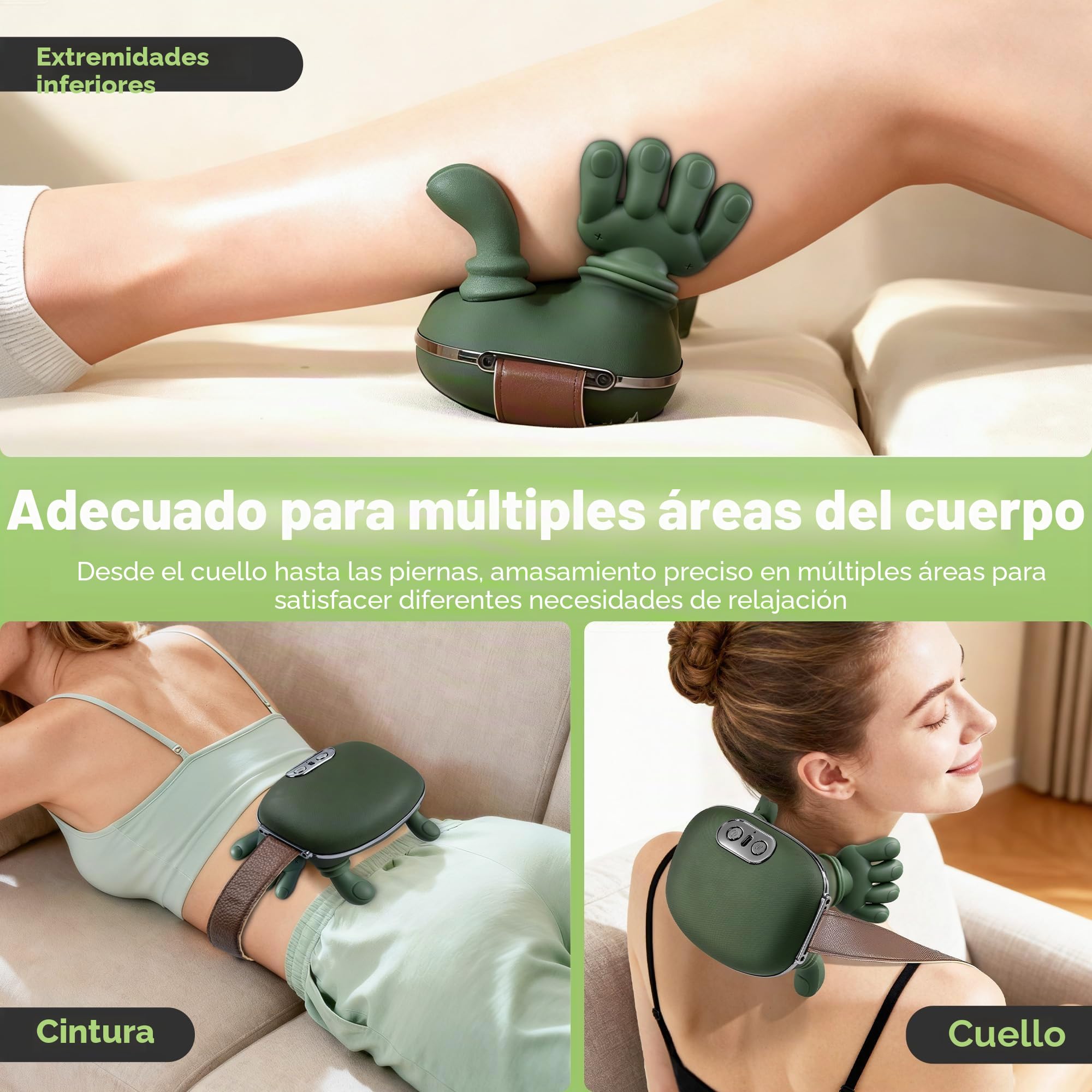 Masajeador cervical eléctrico, masajeador cervical 4D, con tres modos de amasamiento y dos ajustes de calor para liberar profundamente la tensión muscular. Un regalo ideal para padres, madres y amigos