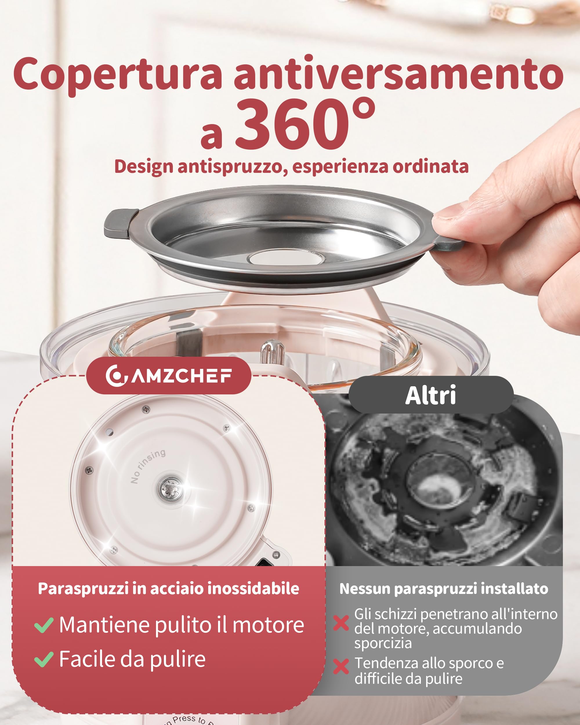AMZCHEF Cuocipappa 6-in-1 Vaporiera & Frullatore Baby Food Processor BPA-Free Touch Screen