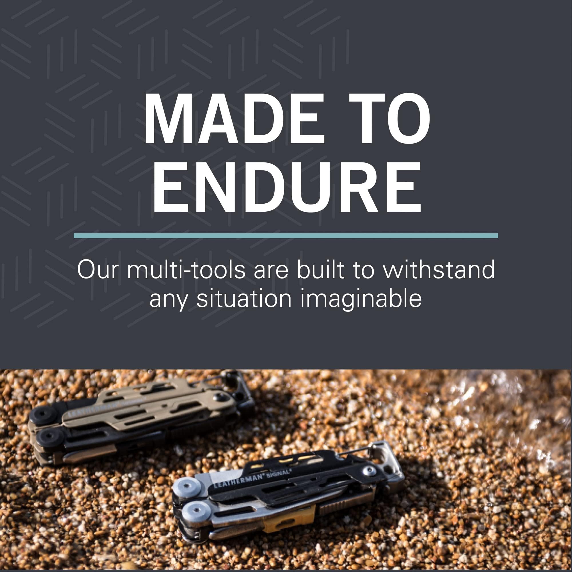 Leatherman Signal Outil Multifonction - 19 Outils pour le Camping et la Survie - Marron