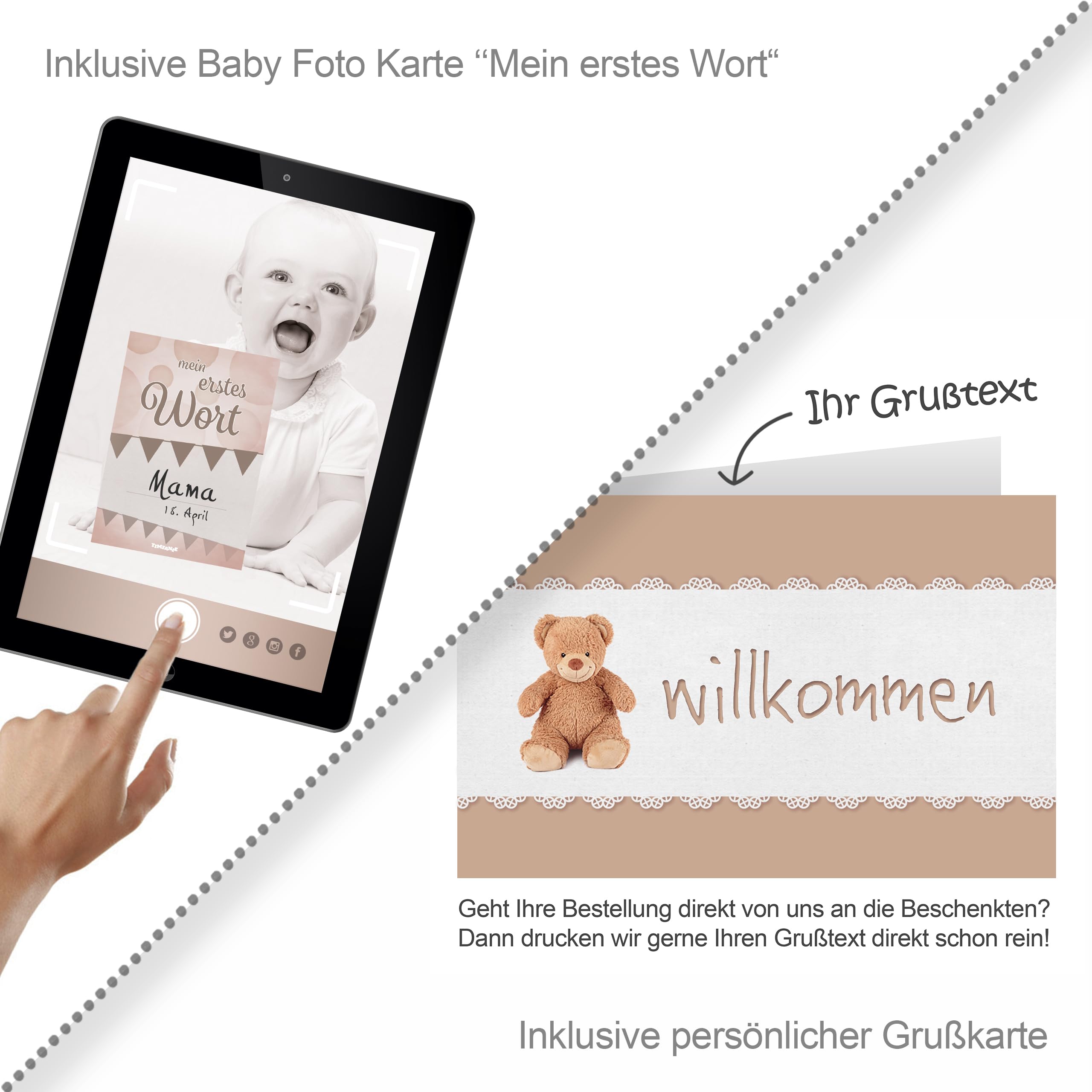 Windeltorte | mit Warmies® Hunde Zwillinge | 0-8 Monate