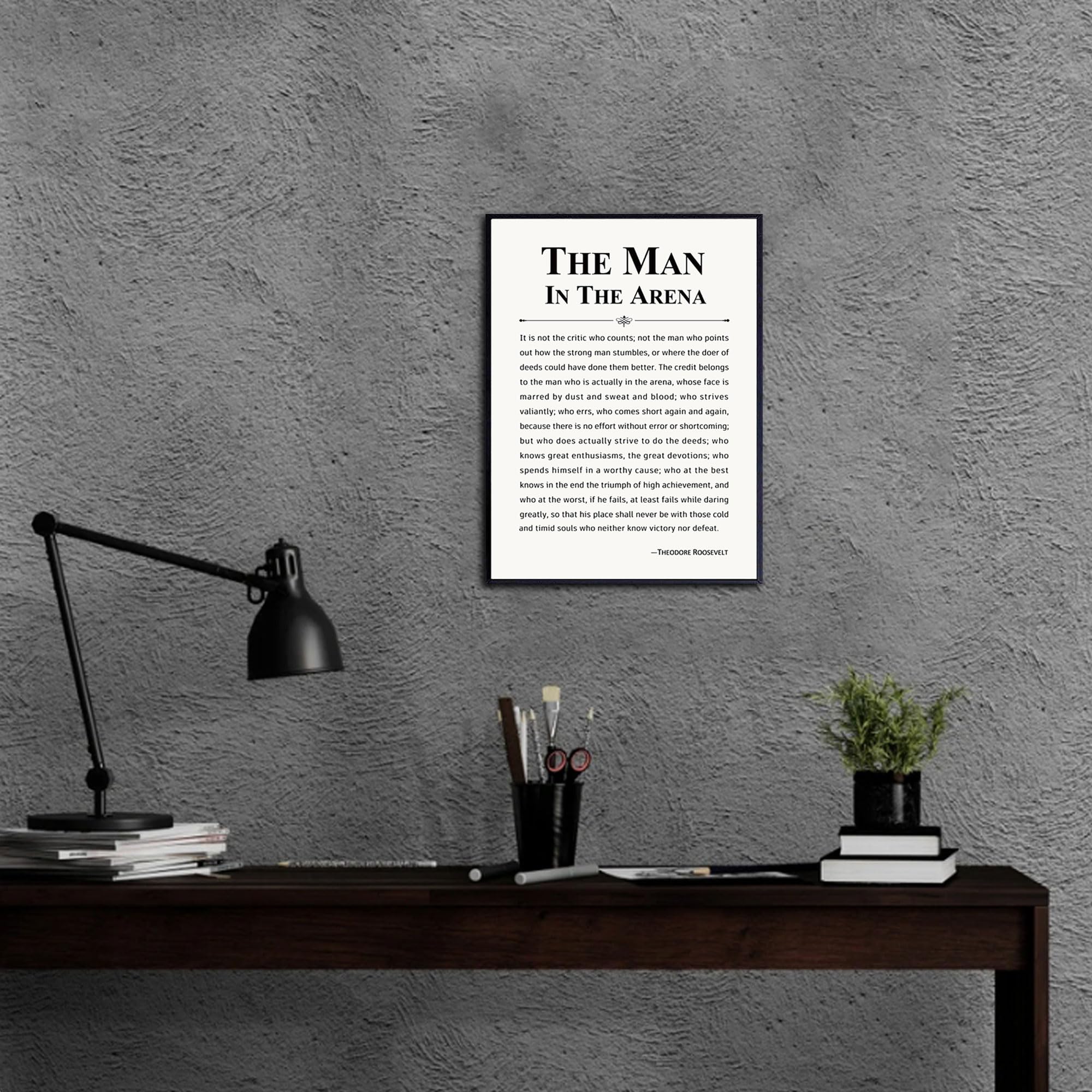 Best Masculine Wall Art for 2026: 5 Picks Ranked 1 Howwii Inspirational Wall Art Office Decor The Man in the Arena Motivational Pos — product photo