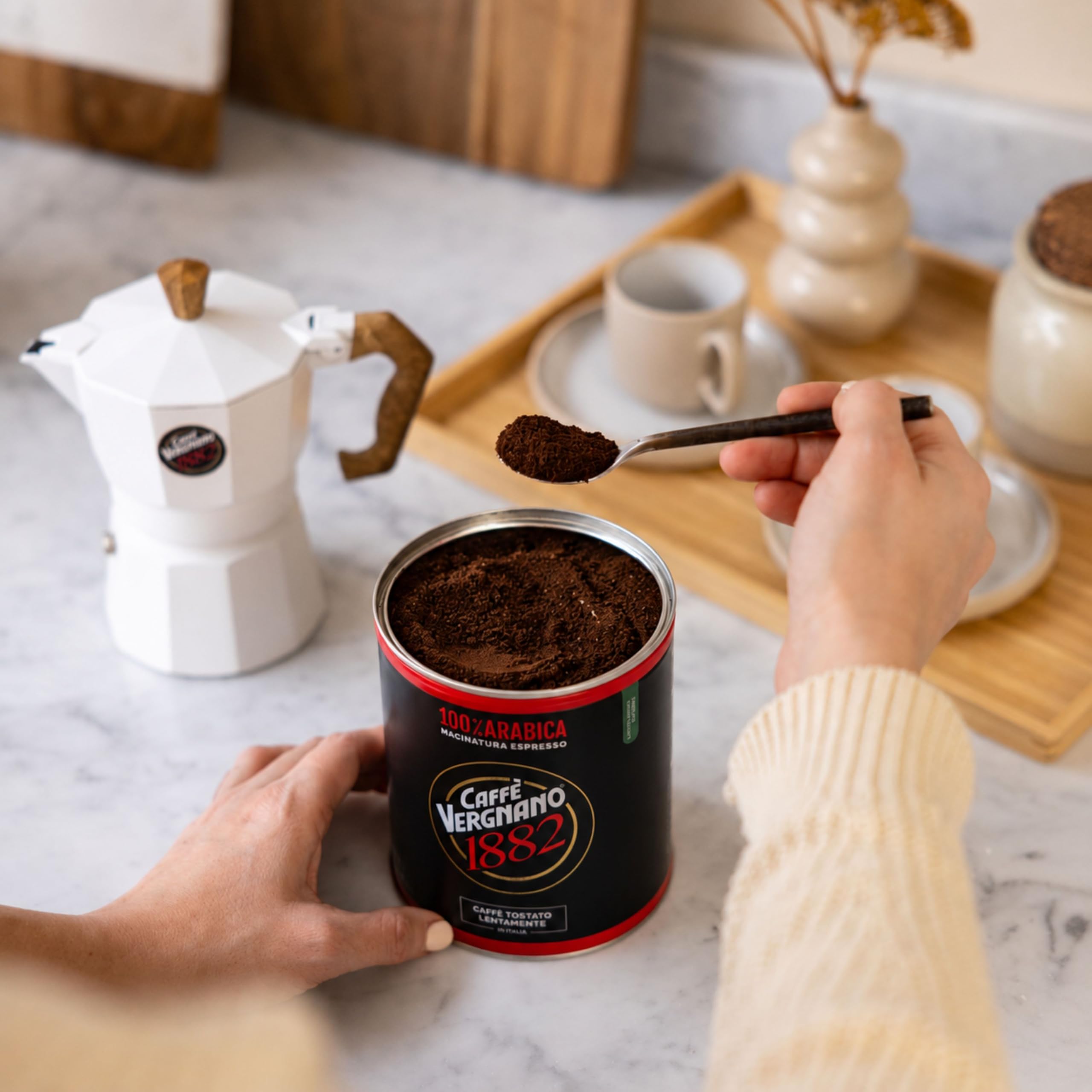 Caffè Vergnano 1882 - Boîte de café 100% Arabica Moulu Espresso - 1x250 gr