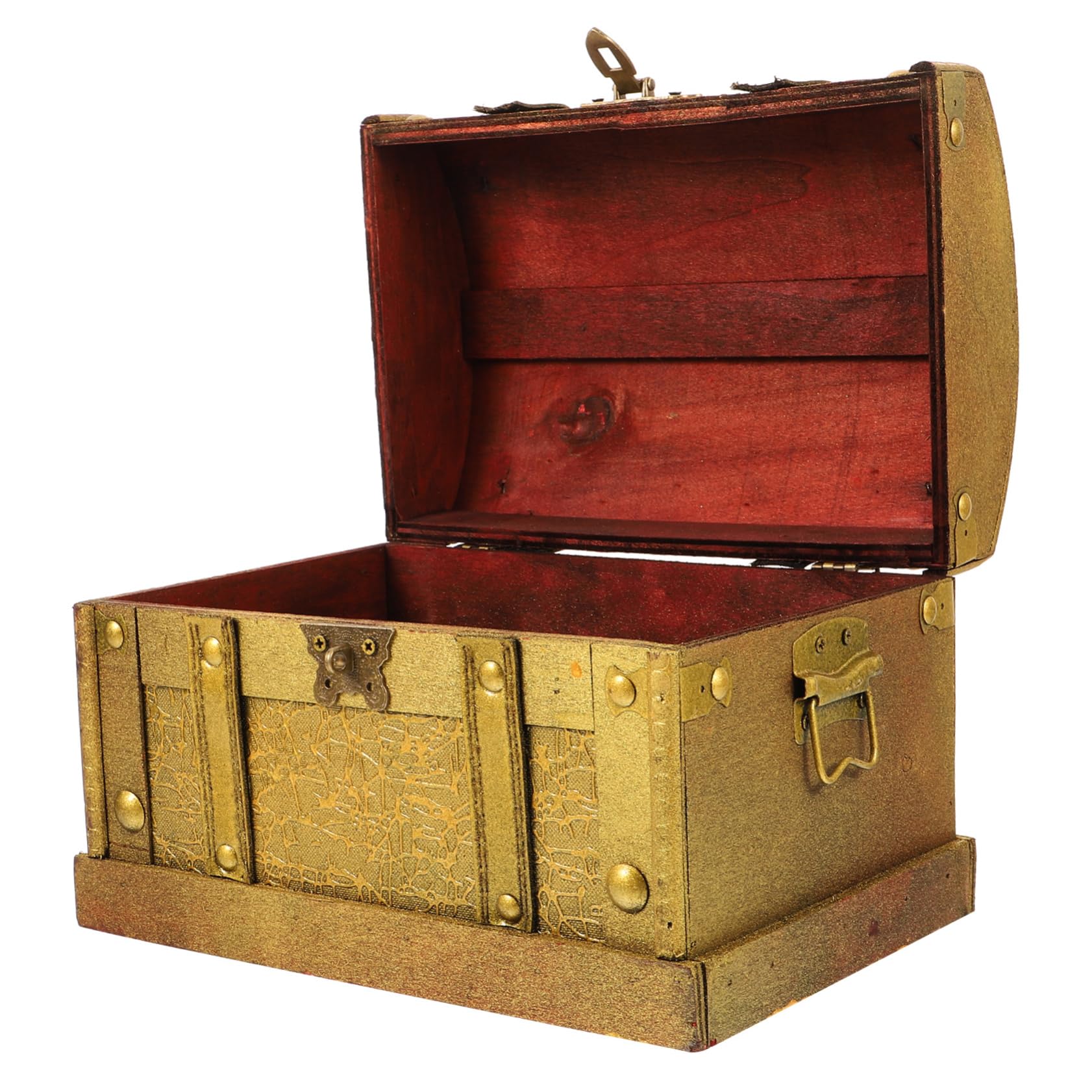 Alipis Wooden Vintage Treasure Box Small Lockable Jewelry Organizer Elegant Keepsake Chest for Collectibles Rustic Design for Weddings and Christmas Style