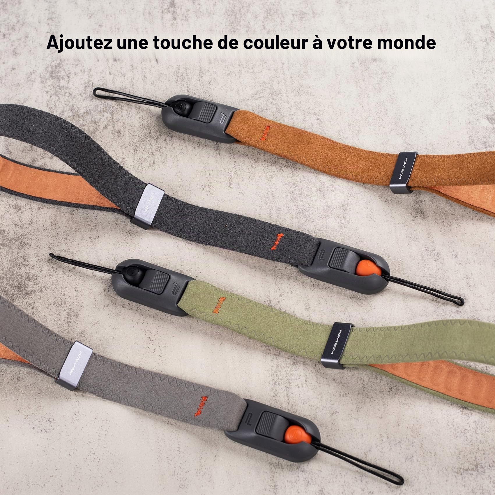 PGYTECH Lanière de caméra Air, Sangle d'appareil photo réglable à fermeture rapide pour Fujifilm x100vi/Caméras vintage/Appareil photo sans miroir, Gris profond
