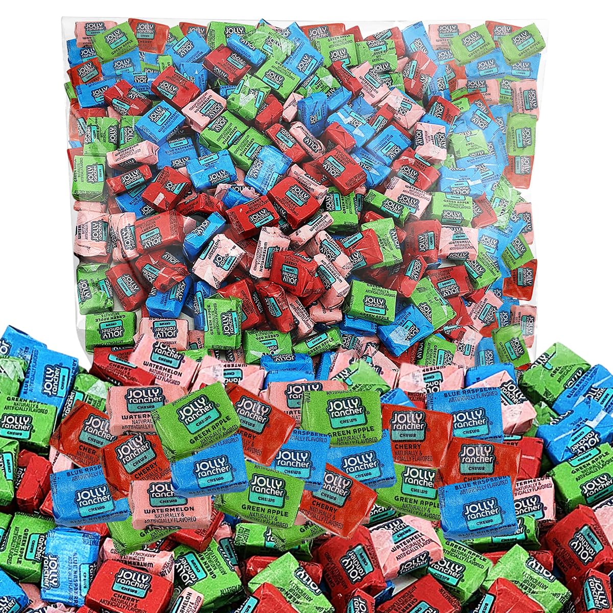 JollyRancher Fruit Chews – Delicious Original Flavors Bulk Easter Candy JollyRancher Chew for Parties, Hard Candy Individually Wrapped – Colorful Chewy Candy for Jars, Bowls - 2 Lbs