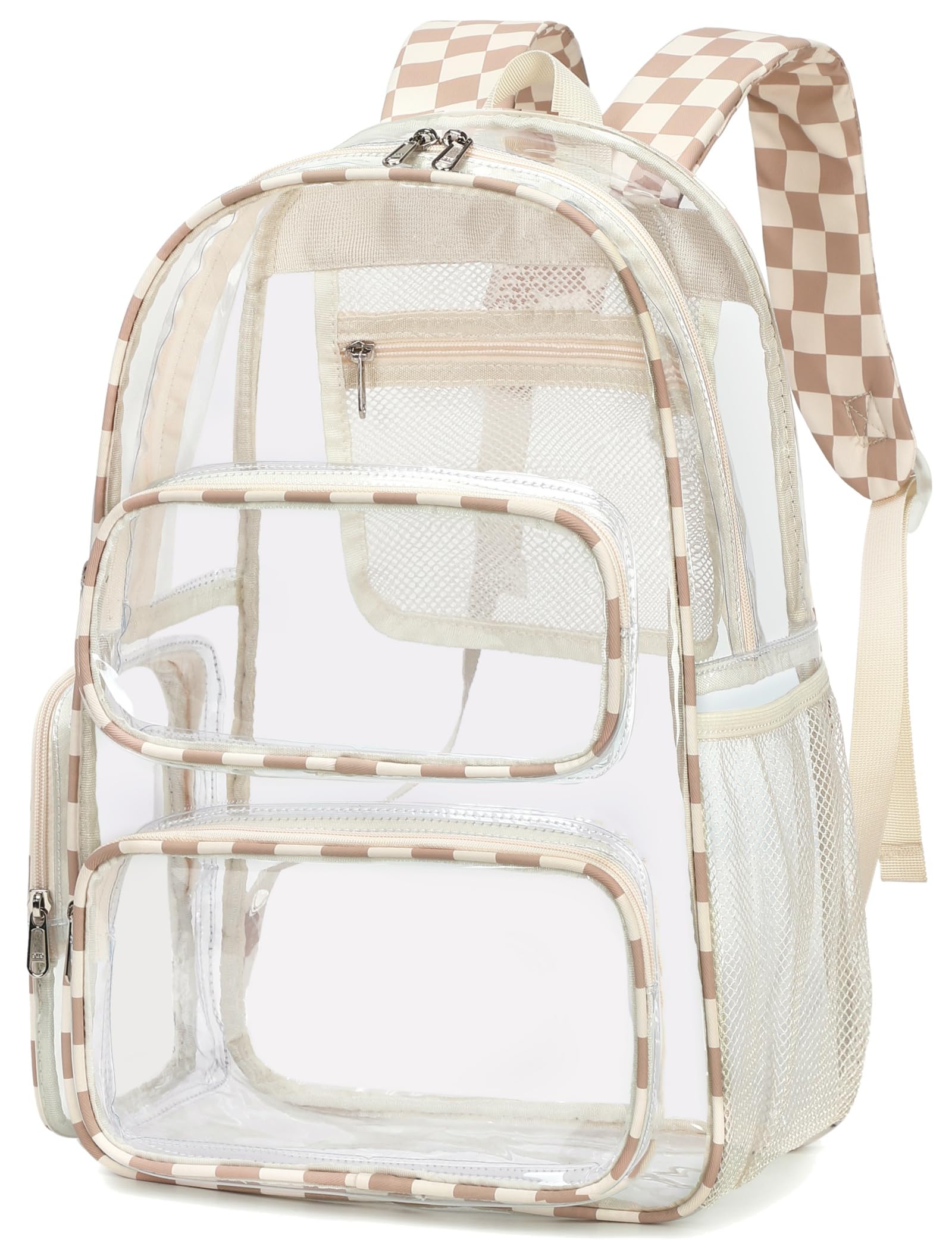 BTOOP Clear Backpack Heavy Duty Transparent Backpack 17" See Through Bookbag for College Work Festival Security with Padded Strap Large Capacity