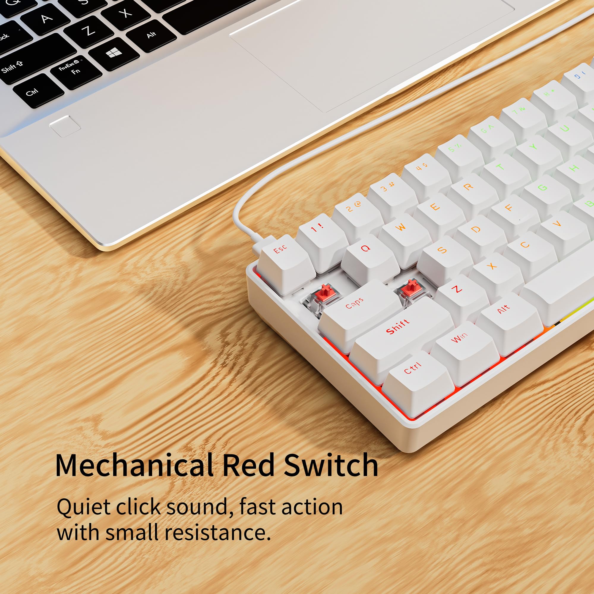 Amazon.com: Newmen GM611 Mechanical Keyboard,Rainbow LED Backlit