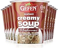 Vista 1 de Gefen Taza de sopa cremosa instantánea de hongos con fideos Home Style, 1.58 onzas (paquete de 12) Sabor de sopa de pollo Sin carne, sin lácteos