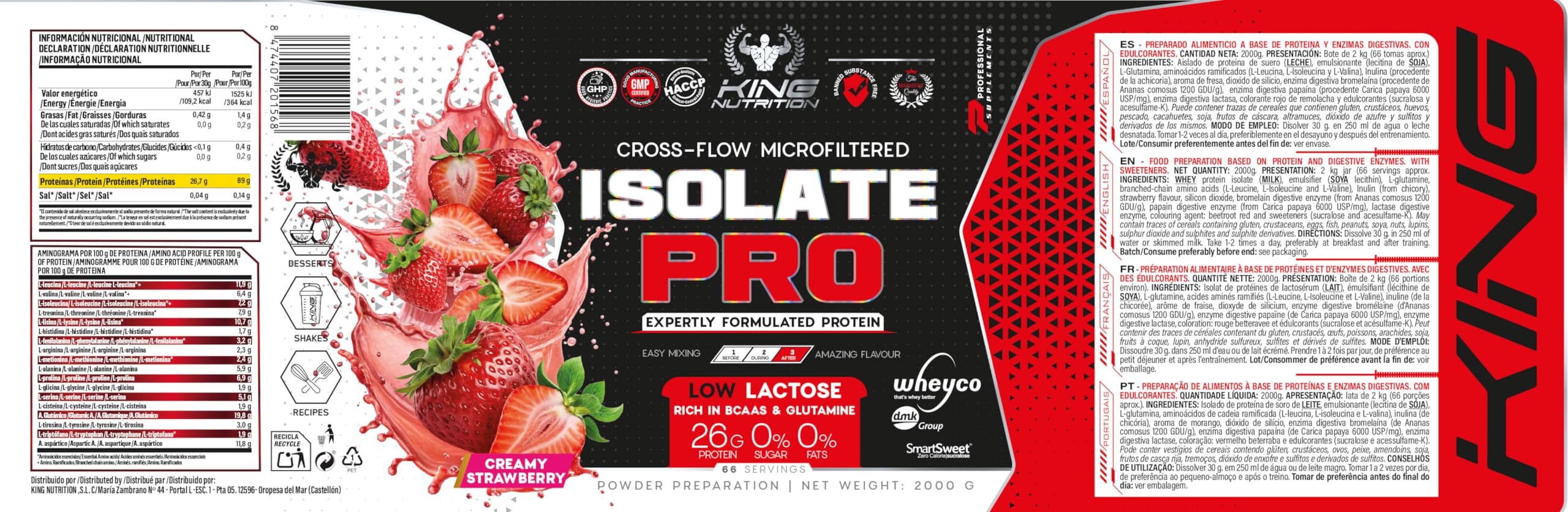 KING NUTRITION PRO ISOLATE 2KG FRESA