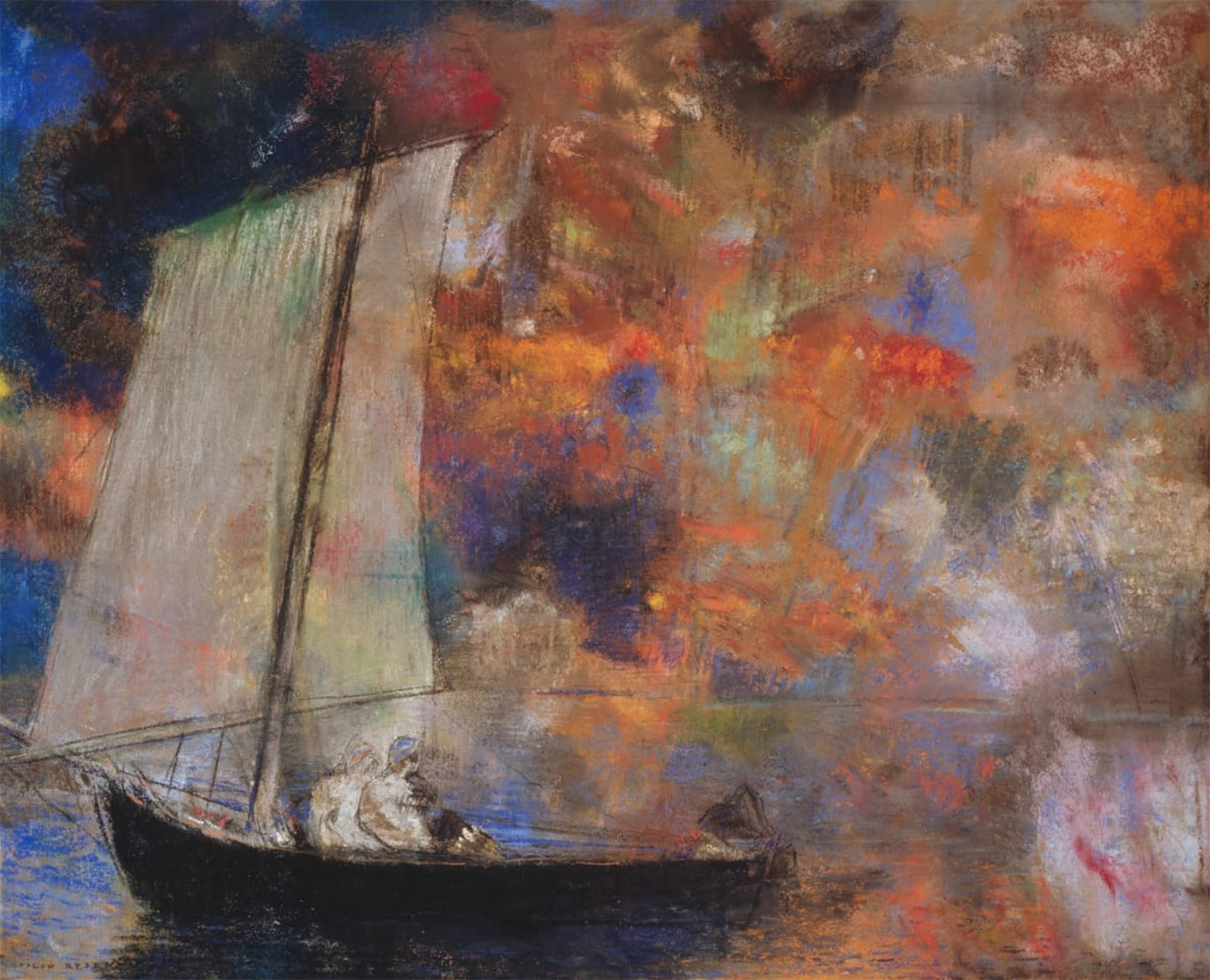 ARTXLXXBN Famous Art Print Poster Vintage Wall Art Flower Clouds by Odilon Redon Canvas Art Poster for Home Decor 60x90cm