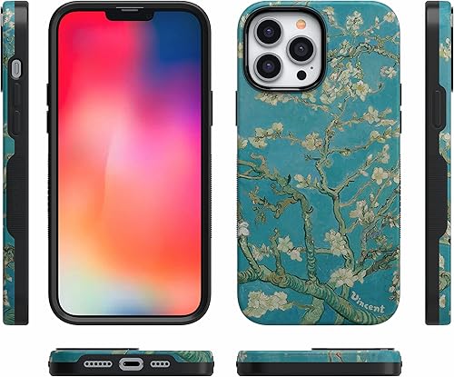 Miniatura 7 de Casely Funda para iPhone 14 Pro | Blue Awakening | Van Gogh Almond Blossom Floral | Compatible con MagSafe