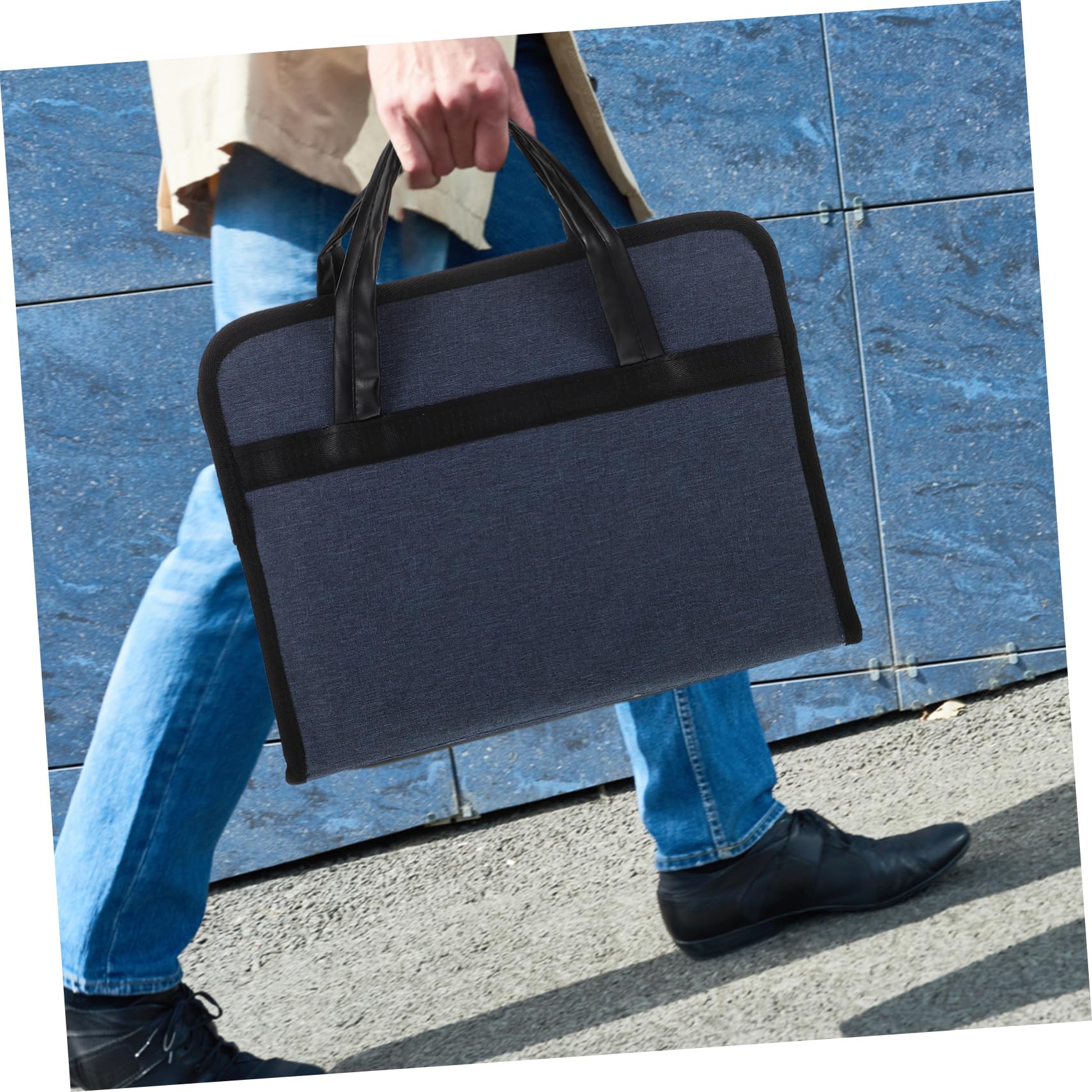 Beaupretty Maletín Portátil Azul de Oxford con Cerradura y Asa para Oficina