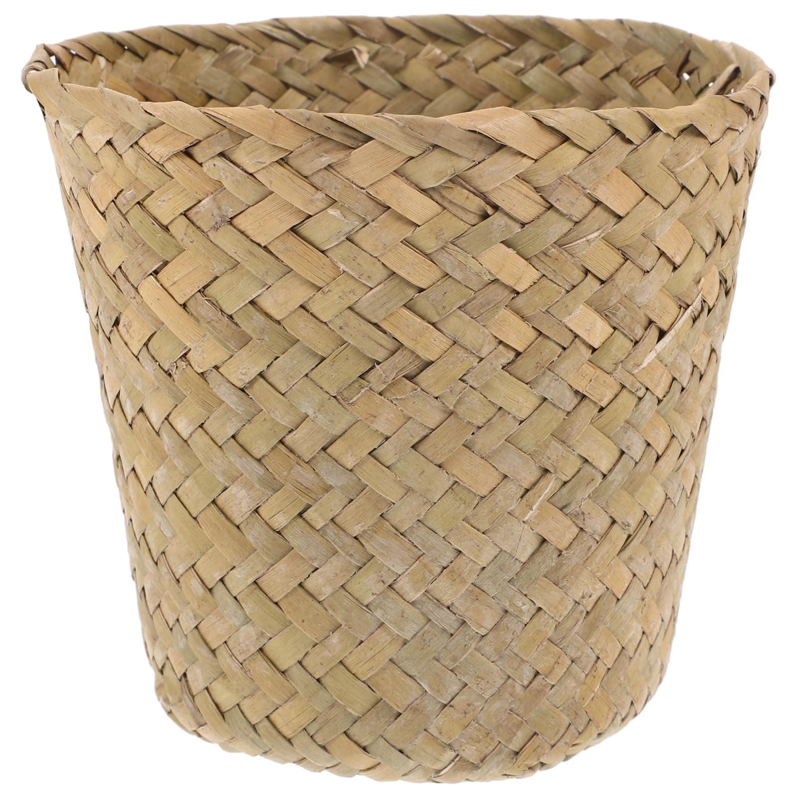 VINTORKY Large Capacity Wicker Bedroom Bin Made of Sturdy Straw with Portable Design, for Occasions, Combining Beautiful and Practical Style for Living Waste Basket and Seagrass Bathroom