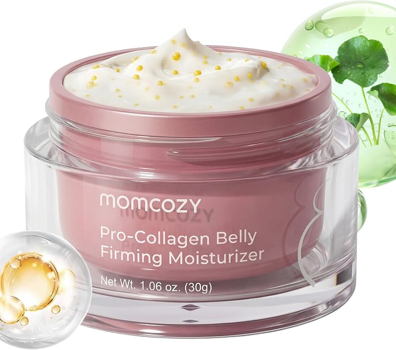 Pregnancy Stretch Mark Prevention Cream Travel Belly Lotion 1.06 oz | EWG Verified, Dermatologist Tested, 4x Pro Collagen Peptides and Centella Asiatica Deeply Hydrate & Restore Elasticity