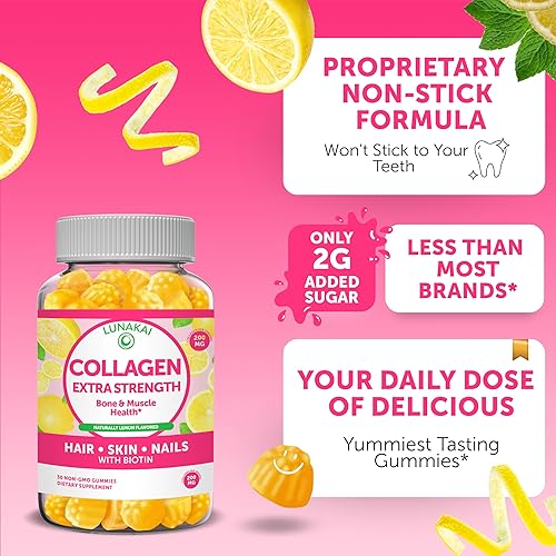 Miniatura 3 de Gomitas de colágeno para mujeres y hombres con biotina, zinc, vitamina C y E, antienvejecimiento, crecimiento del cabello, cuidado de la piel,