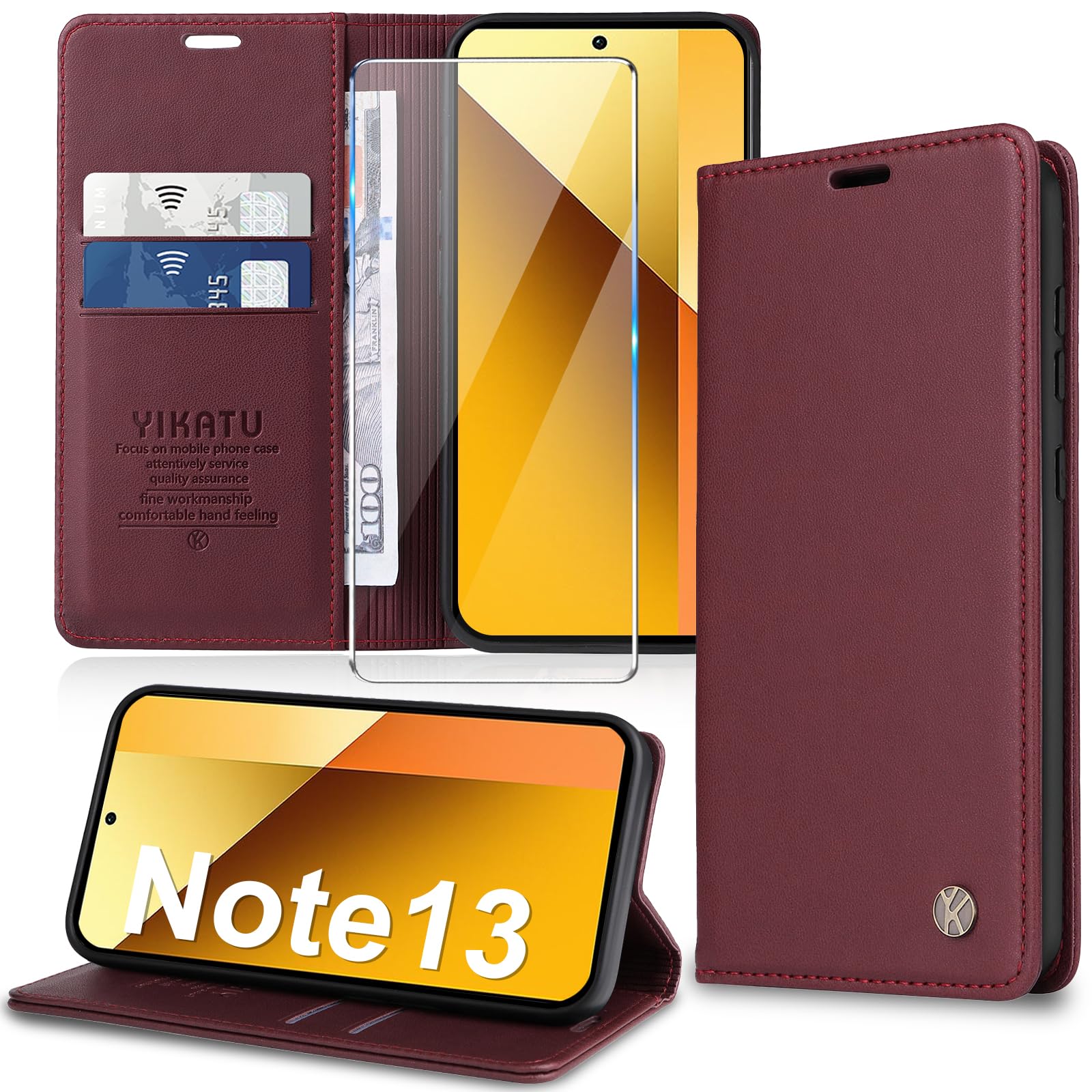 per Xiaomi 13T 5G/13T PRO Custodia Portafoglio con 9 Slot per Carte, PU