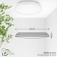 Stropné LED svietidlo Briloner 12W 2520lm, neutrálne biele svetlo, osvetlenie do obývačky, kuchyne a na chodbu, 37,5x6 cm, biele 7