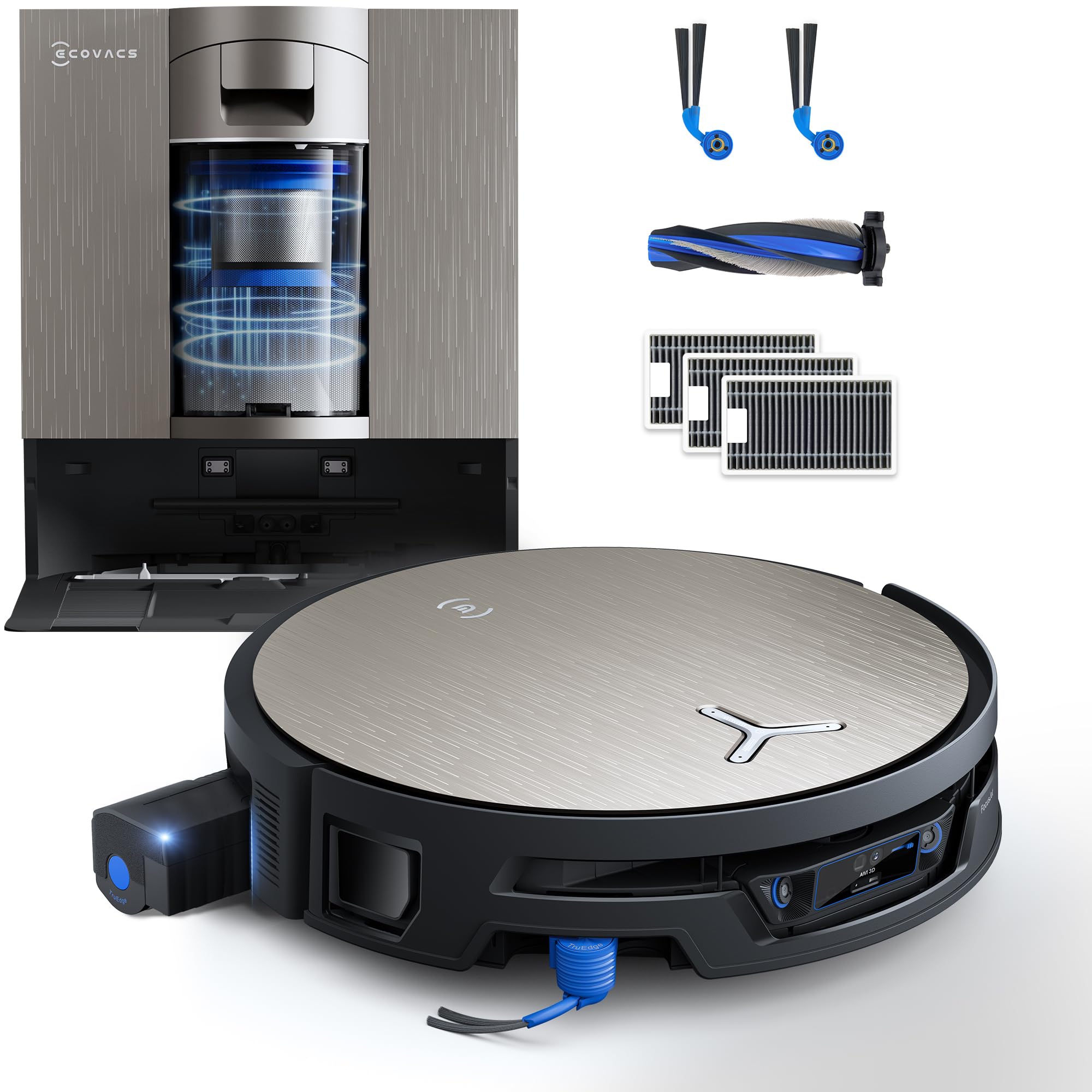ECOVACS X12S OMNICYCLONE Care kit Robot Aspirapolvere Lavapavimenti | Pulizia Potente e Continua, Rimuove Macchie, Polvere e Peli, Anche Lungo Bordi e Tappeti, FocusJet anti-macchie