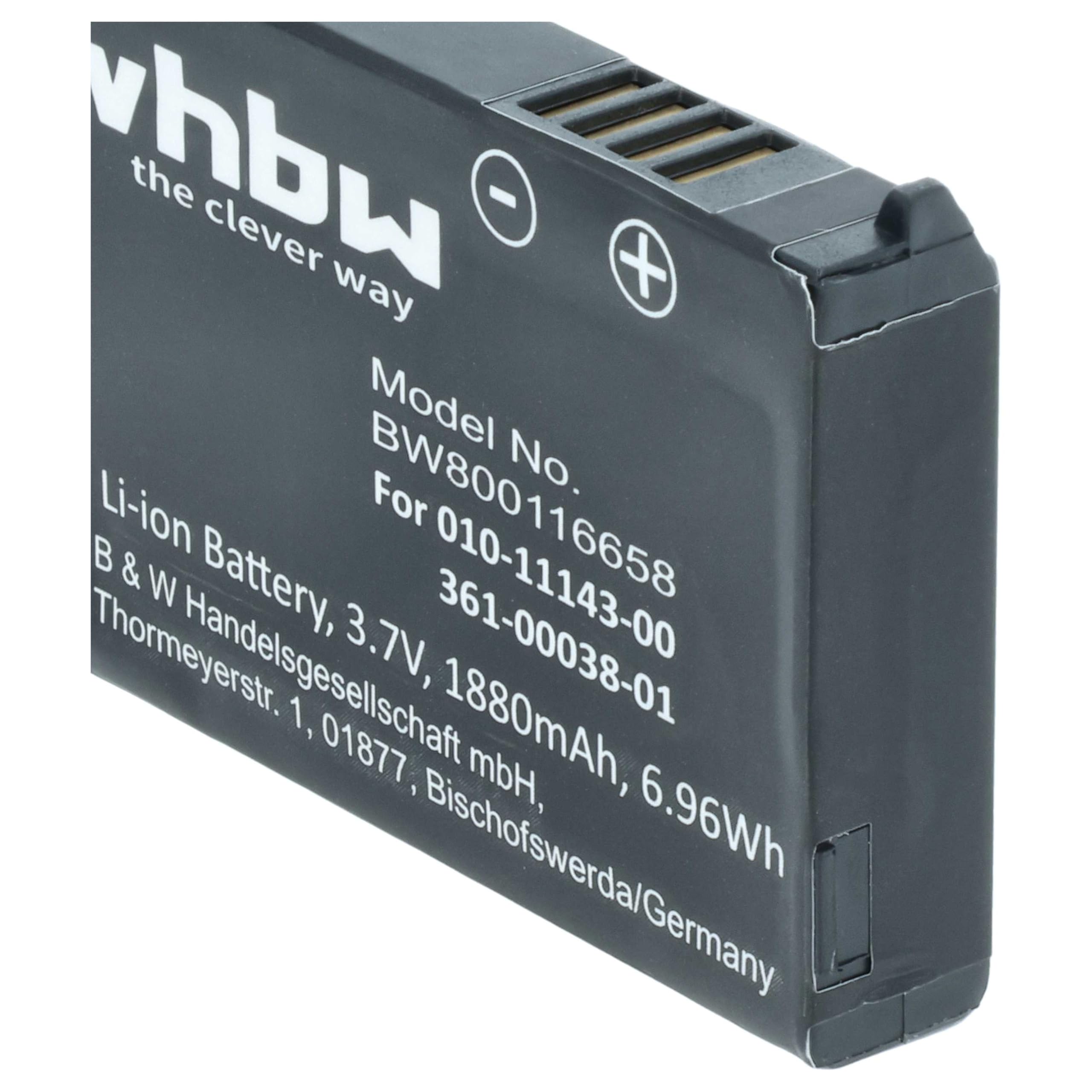 vhbw 1x batteria compatibile con Garmin Zumo 660LM, 650, 210 CE, 600, 660, 220, 665LM, 665, 210 navigatore GPS (1880mAh, 3,7V, Li-Ion)