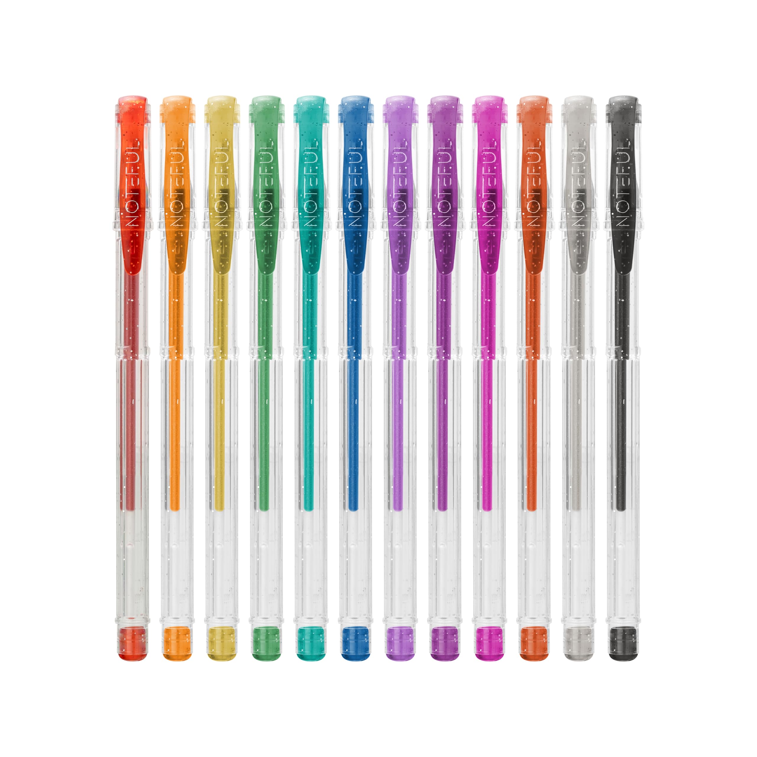NOTEFUL Glitter Gel Pen Set – Smooth, Vibrant Ink for Art, Journaling, and Crafting with Long-Lasting Sparkle (1 Count (Pack of 24))