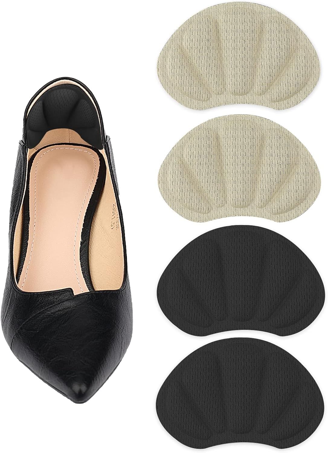 2 Pairs Heel Pads, Comfortable Heel Cushion Inserts Shoes Too Big