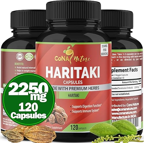 Organic India Haritaki Cápsulas 2250 MG, rejuvenecimiento, mejora la digestión, mantiene la regularidad | Hierbas y suplementos veganos sin gluten