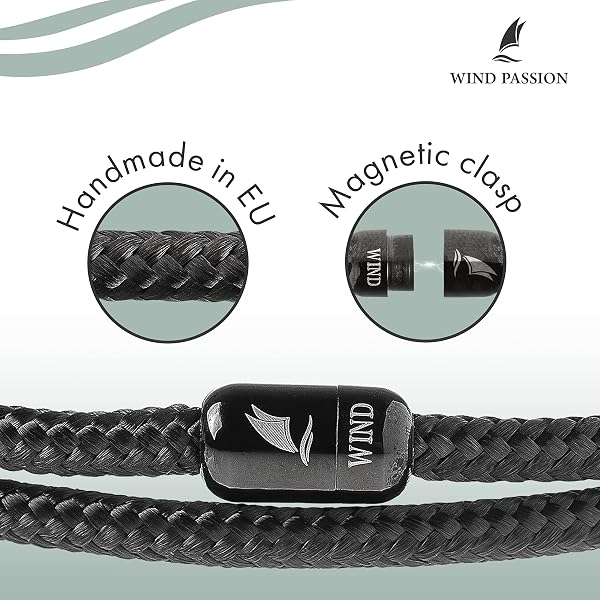 Wind Passion - Bracciale magnetico Paracord per uomo e donna - Corda nautica fatta a mano - Cordino Surfera estiva - Regalo di Natale - 2