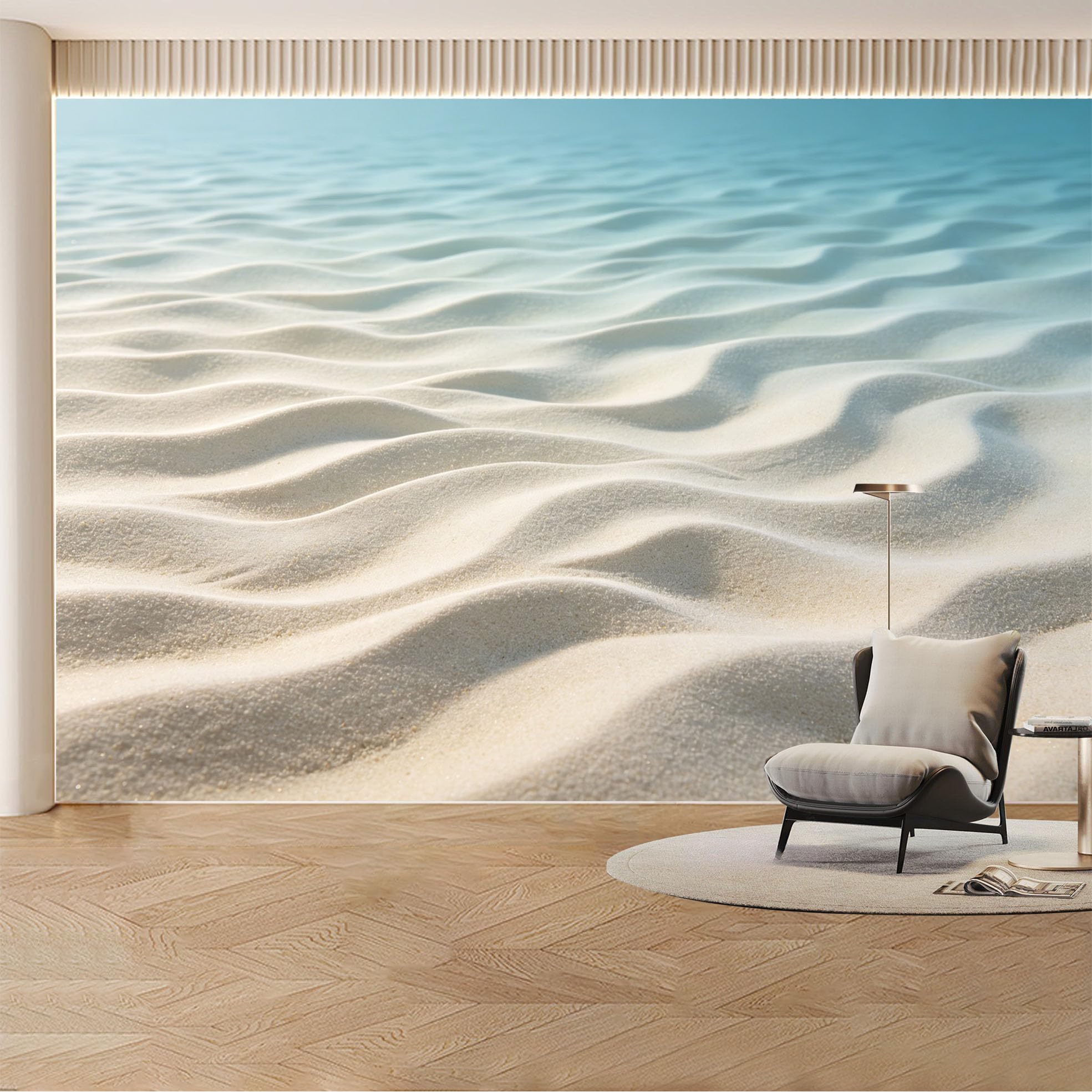 Custom Wall Mural Wallpaper Sand Dunes Landscape Nature 3D Effect Wall Decor Minimalist Coastal Serenity Removable SelfAdhesive Large Photo for Living Room， Bedroom， Office