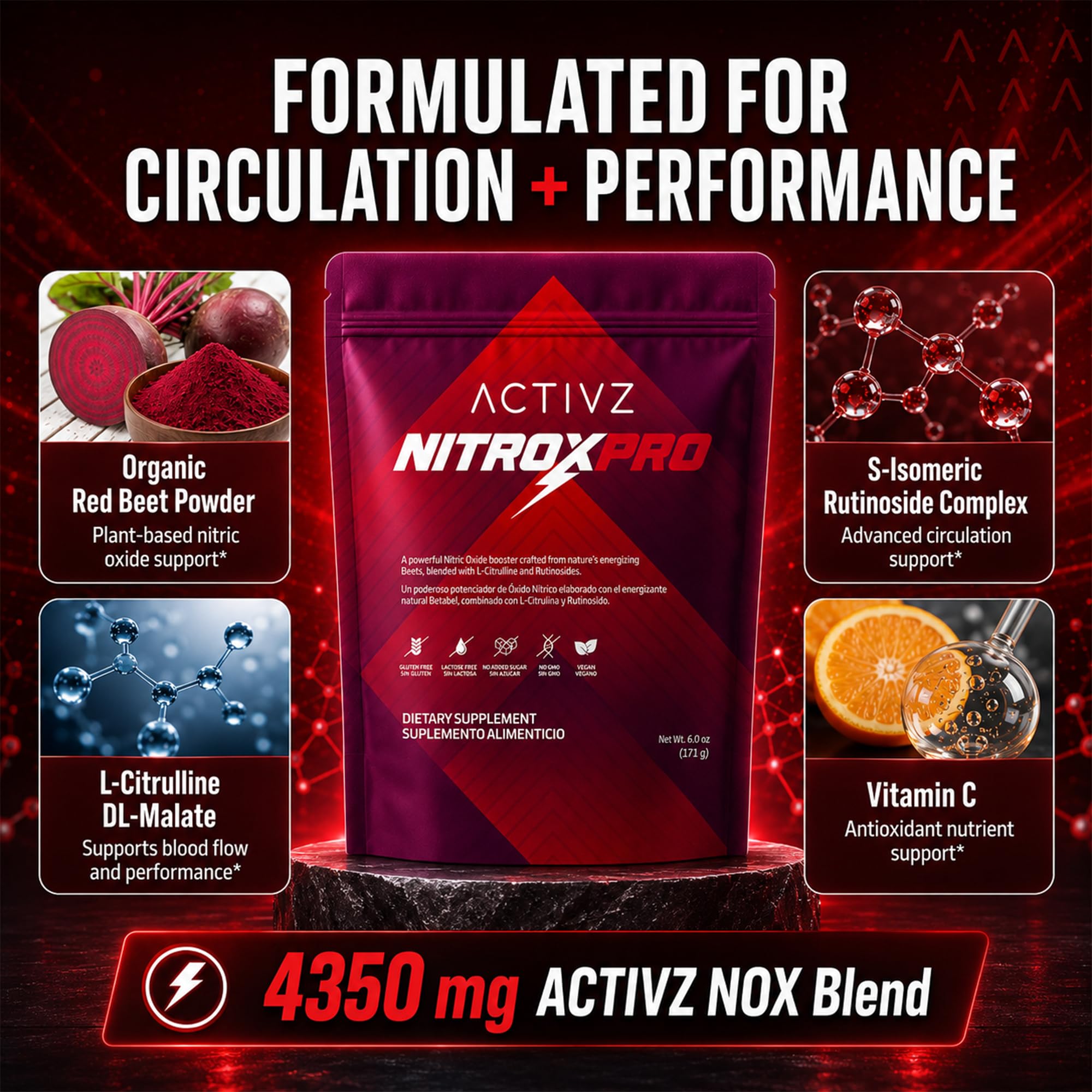 Amazon.com: ACTIVZ - NITROXPRO - Nitric Oxide Wellness Drink