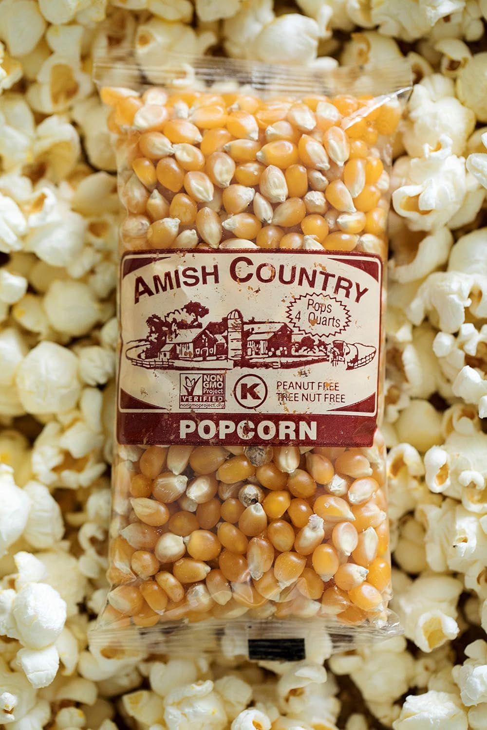 Amish Country Popcorn | 24-4 Oz Bags - Medium Yellow Popcorn | Old Fashioned, Non-GMO and Gluten Free