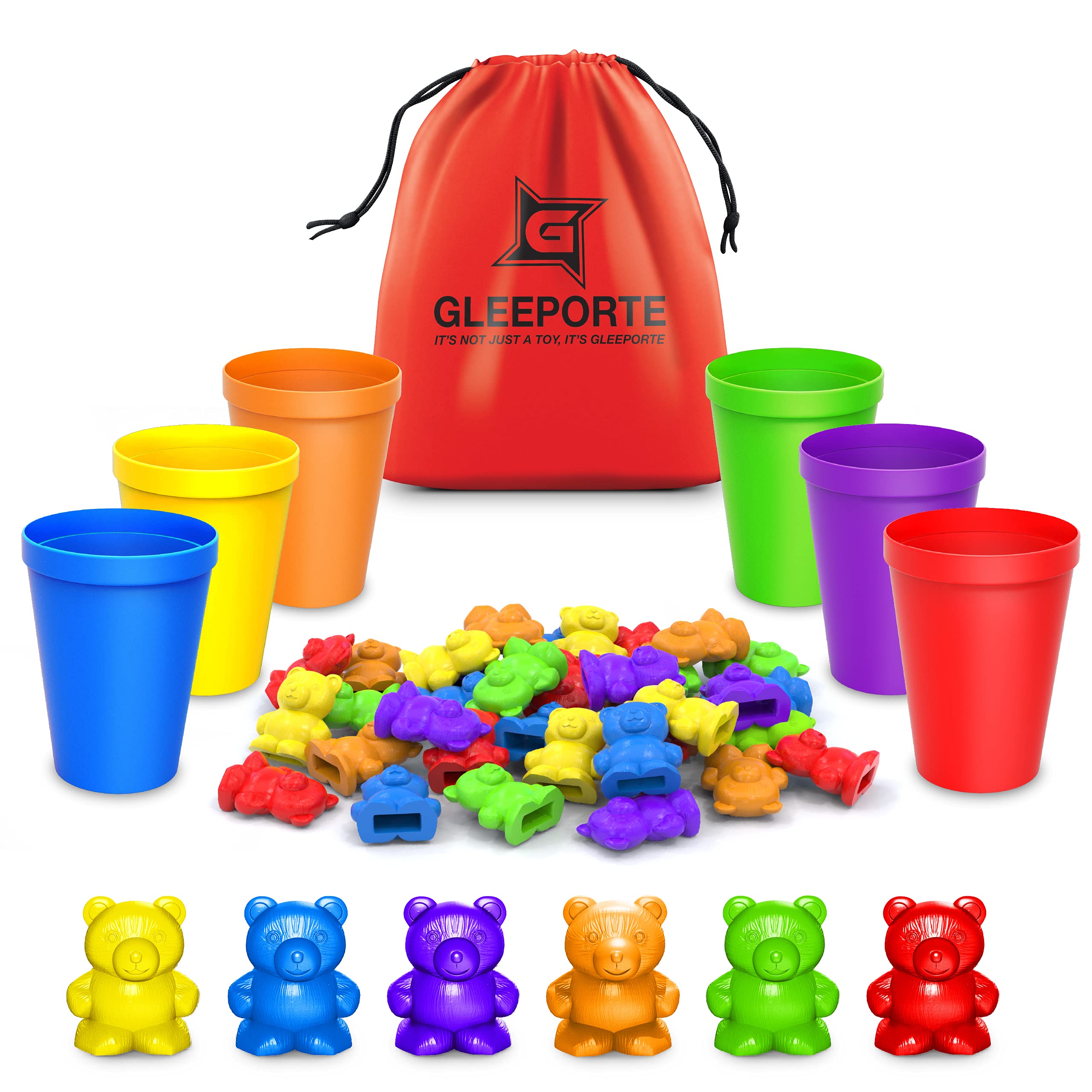 Rainbow Counting Bears With Matching Sorting Cups 67 Pcs Set FREE  | amzdealz