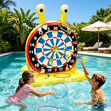 Inflatable Monster Dart Board Pool Games, Pool Floats Water Game for Beach Yard, 2-in-1 Pool Toys with Throwing & Ring-toss Games, Summer Water Toys for Kids, Teens & Adults