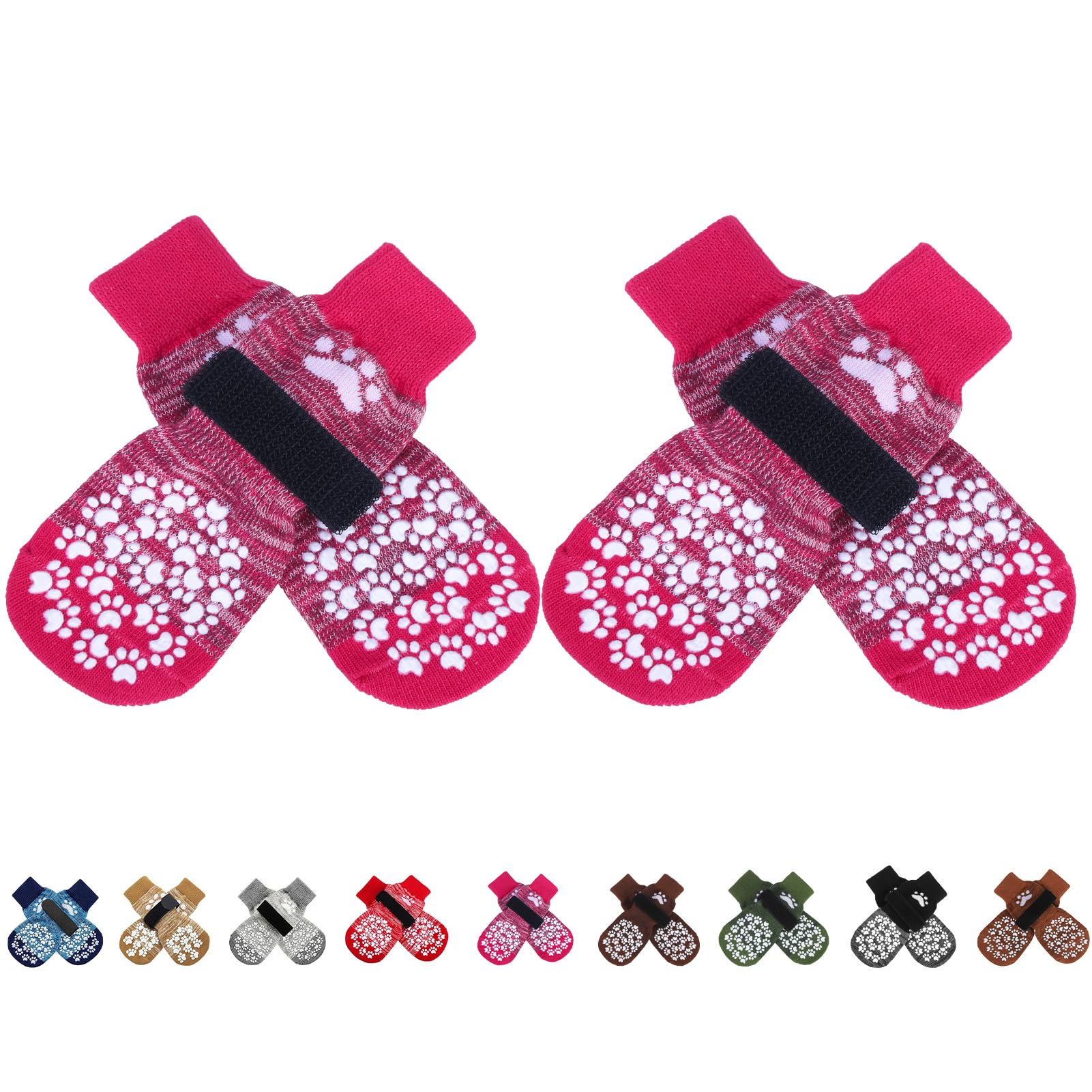 EXPAWLORER Anti Slip Dog Socks to Prevent Licking Paws, Dog Shoes for Hot Pavement, Dog Booties for Small Medium Large Senior Dogs, Traction Control Boots & Paw Protectors for Hardwood Floors Rose โ image 1