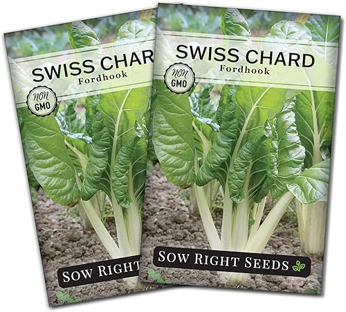 Sow Right Seeds - Semilla de acelga Fordhook para plantar - Paquete de reliquia sin OMG con instrucciones para plantar y cultivar un huerto