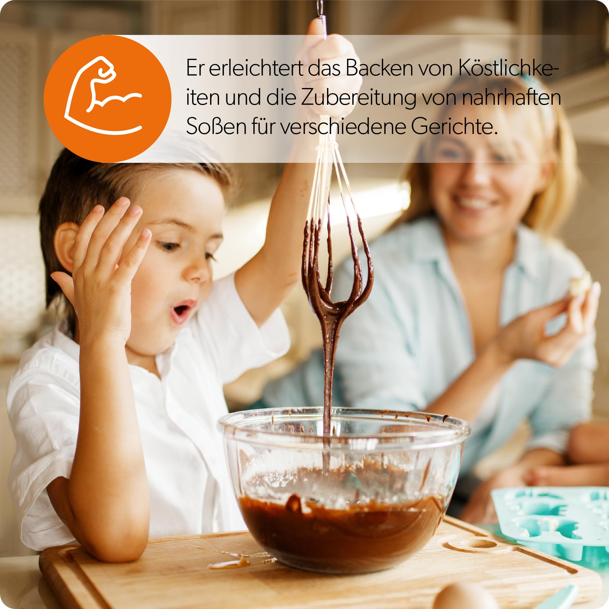 KADAX Drehschneebesen Aus Edelstahl - Milchaufschäumer & Rührbesen Für Küche & Backen