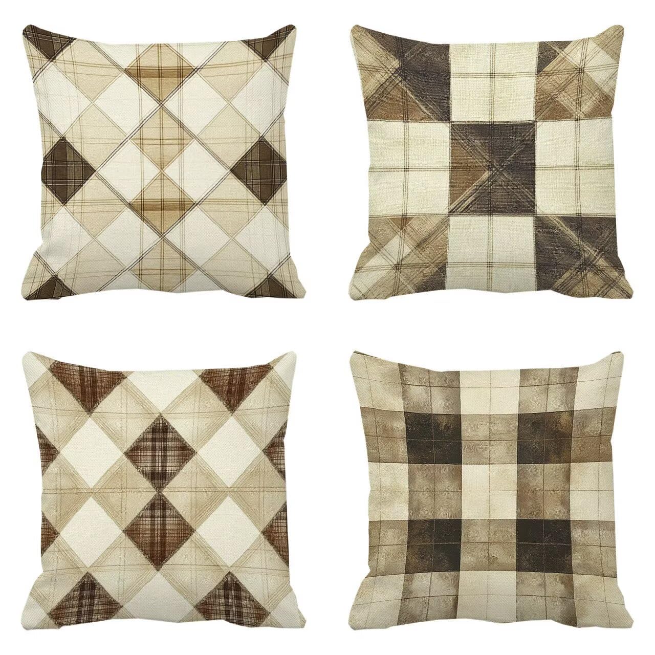 Europa settentrionale Geometria ( 2 ) Cuscini da Esterno 40x40 cm Federe Cuscini Divano Set di 4 Soft Copricuscini Divano, Con Cerniera Invisibile, Stampato su due lati per Giardino Balcone Decor m-35