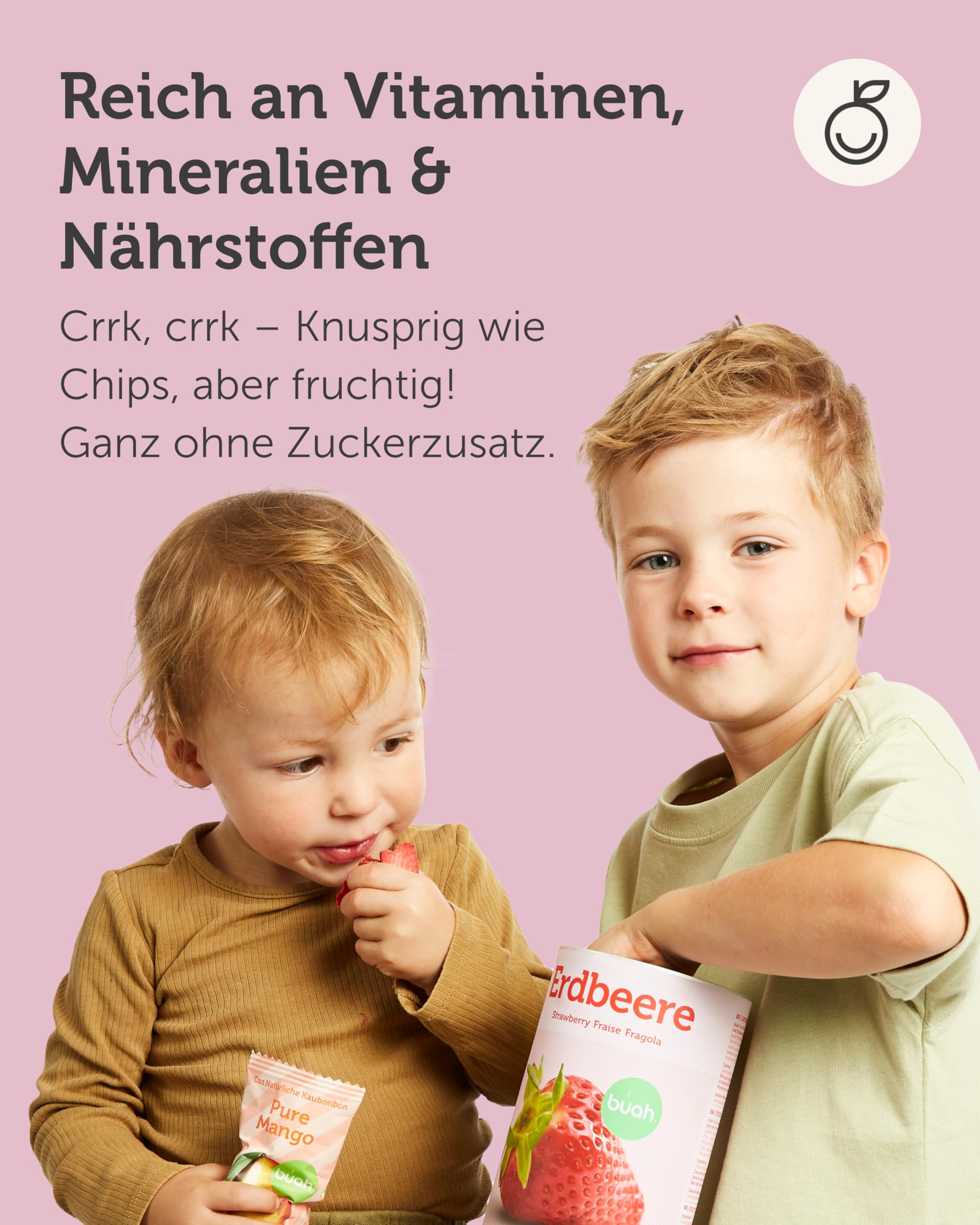 BUAH® Gefriergetrocknete Erdbeeren | Erdbeer Chips Als Snack Oder Für Smoothies | Idealer Süßigkeiten Ersatz | Vegan & ohne Zuckerzusatz | 96g