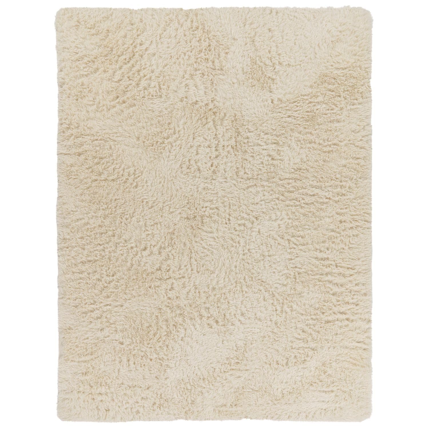 TT Home Tapis De Salon Tapis Shaggy Poil Long Doux Peluche Design Moderne Monochrome, Couleur: Beige Clair Crème, Dimension:160x220 cm