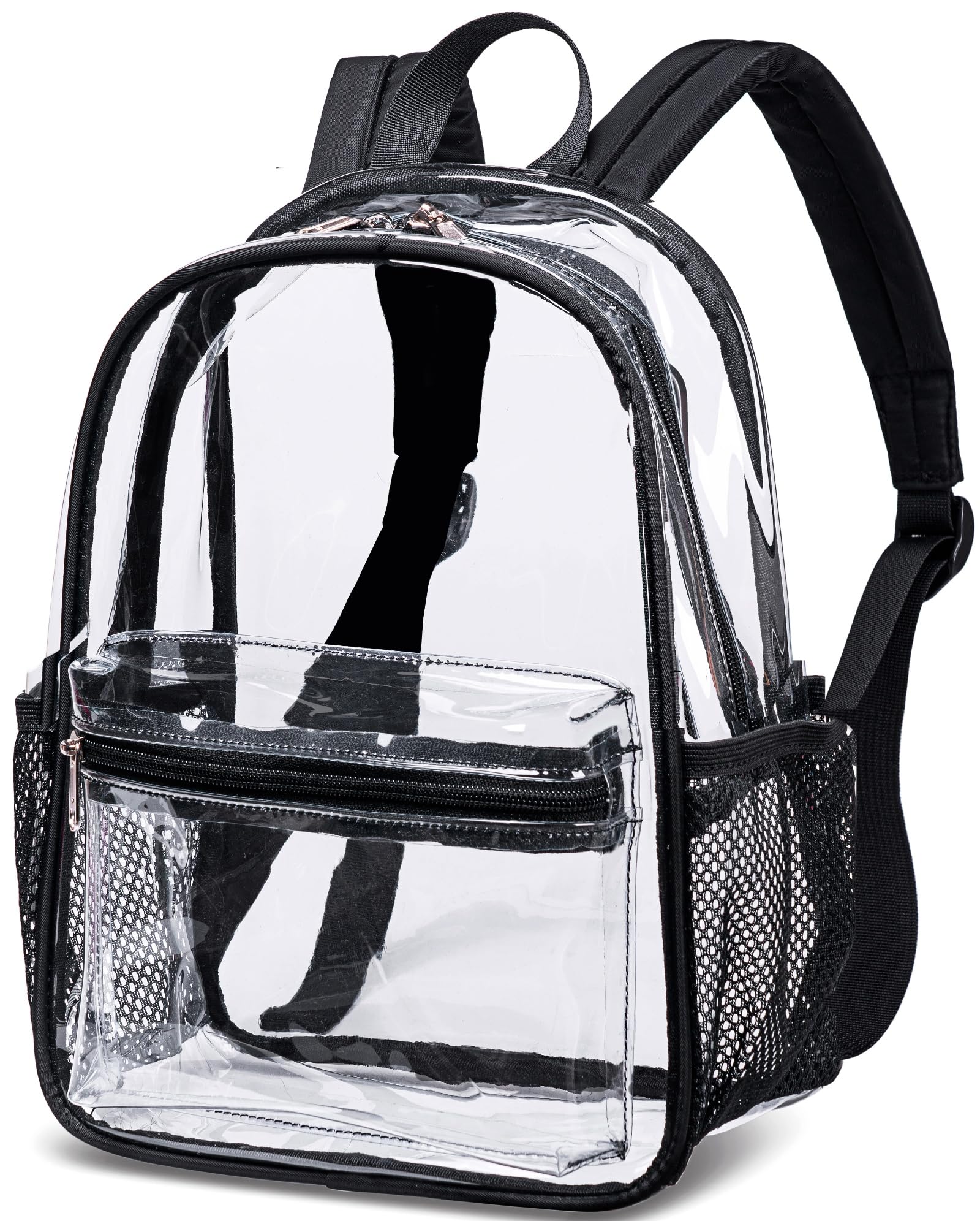 BTOOP Clear Mini Backpack for Stadium Events 12x12x6 Small Transparent Backpacks Plastic See Through Clear Bag for Concerts Work Festival Security