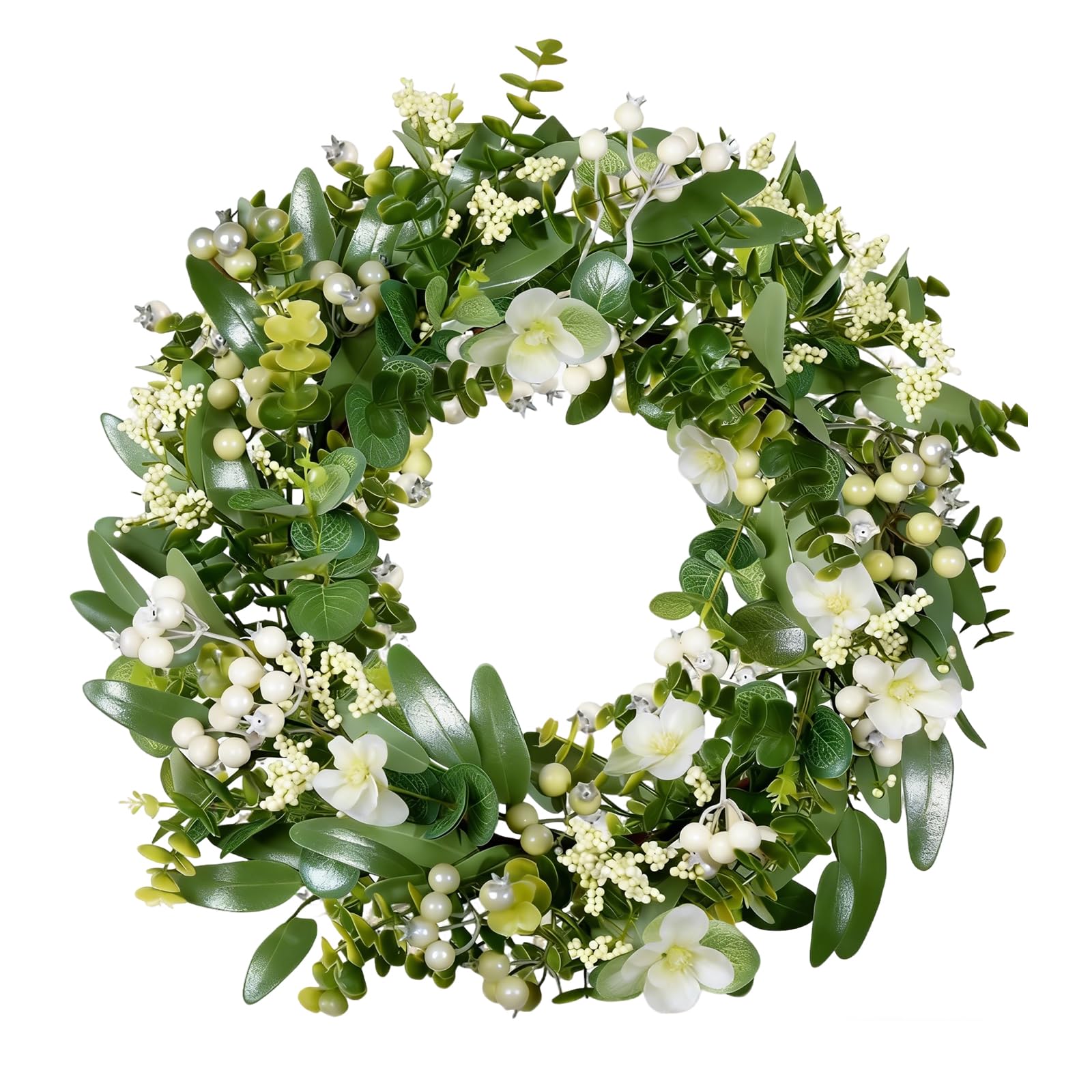 Guirlande d'eucalyptus resistante aux intemperies pour porte exterieure 46cm