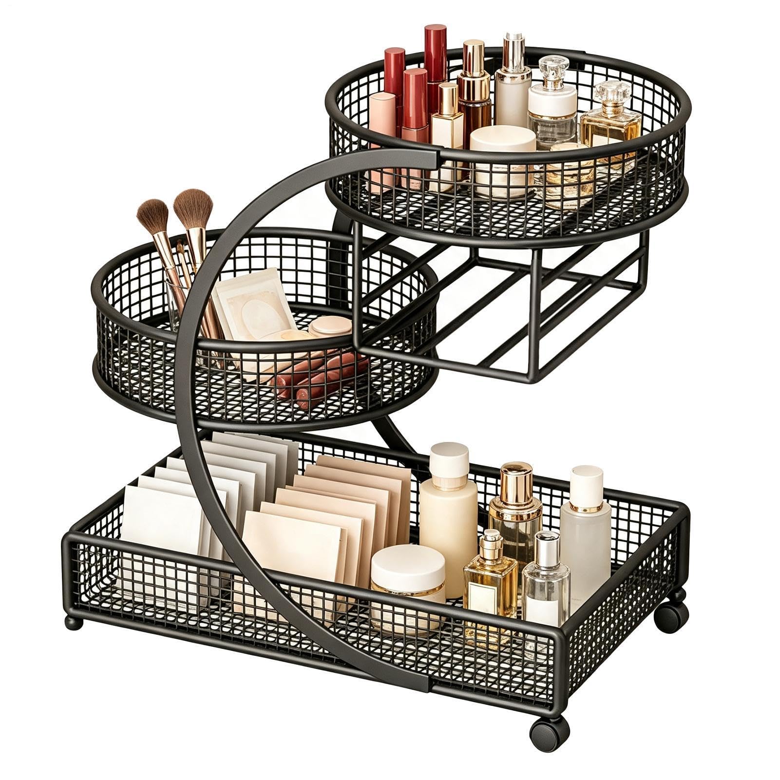 Organizador de maquillaje multiusos para almacenamiento de cosméticos