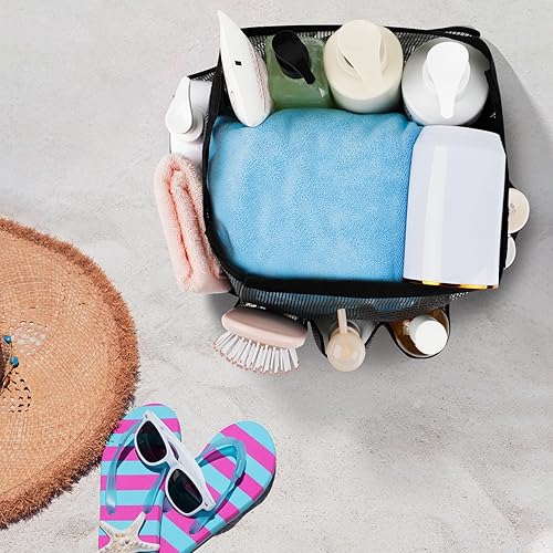 Miniatura 4 de Attmu Organizador de ducha de malla portátil para dormitorio universitario, artículos esenciales de habitación con 8 bolsillos, cesta colgante de