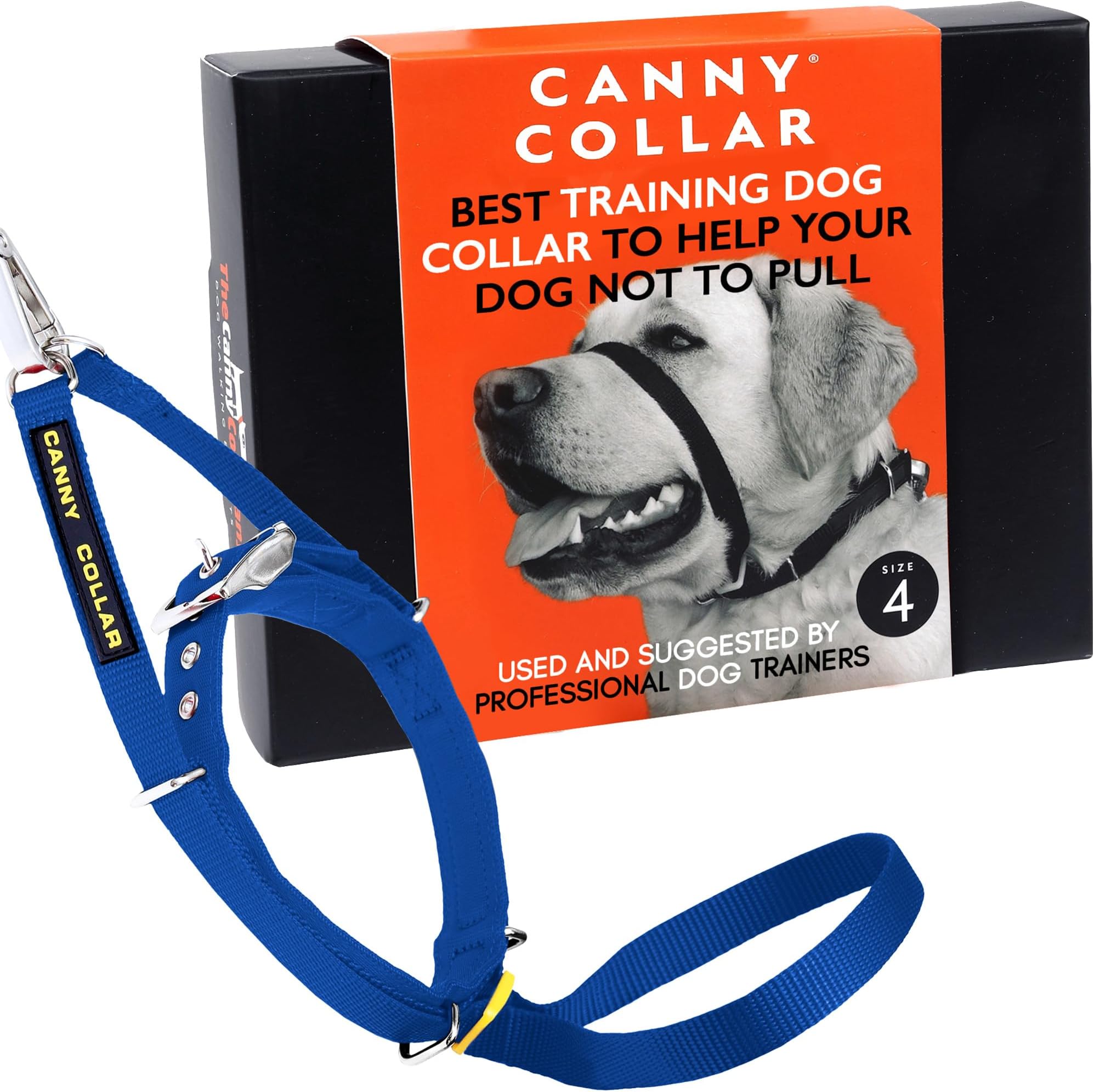 Collar No-Pull Dog Headcollar | Train Your Dog To Stop Pulling & Walk On a Regular Collar & Loose Lead | Kind, Safe, Comfortable Training Aid | Blue – Size 4