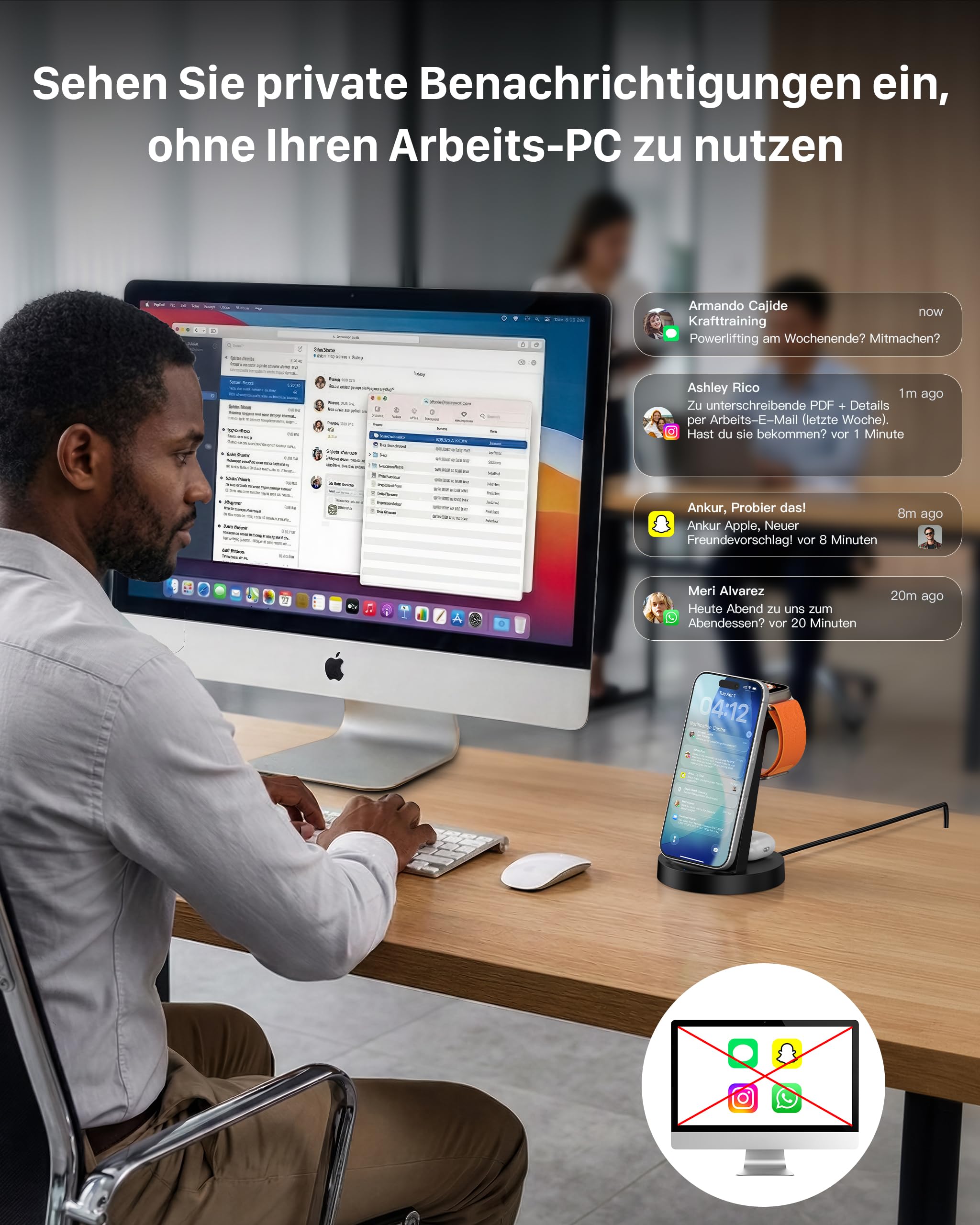 Bezprzewodowa ładowarka Stacja ładująca kompatybilna z Phone 17 Air 16e 16 15 14 13 12 11 X Pro Max & Ładowarki indukcyjne iWatch 11-2 z Pods 4 3 2 Pro z 18W Fast adapterem (Czarny)