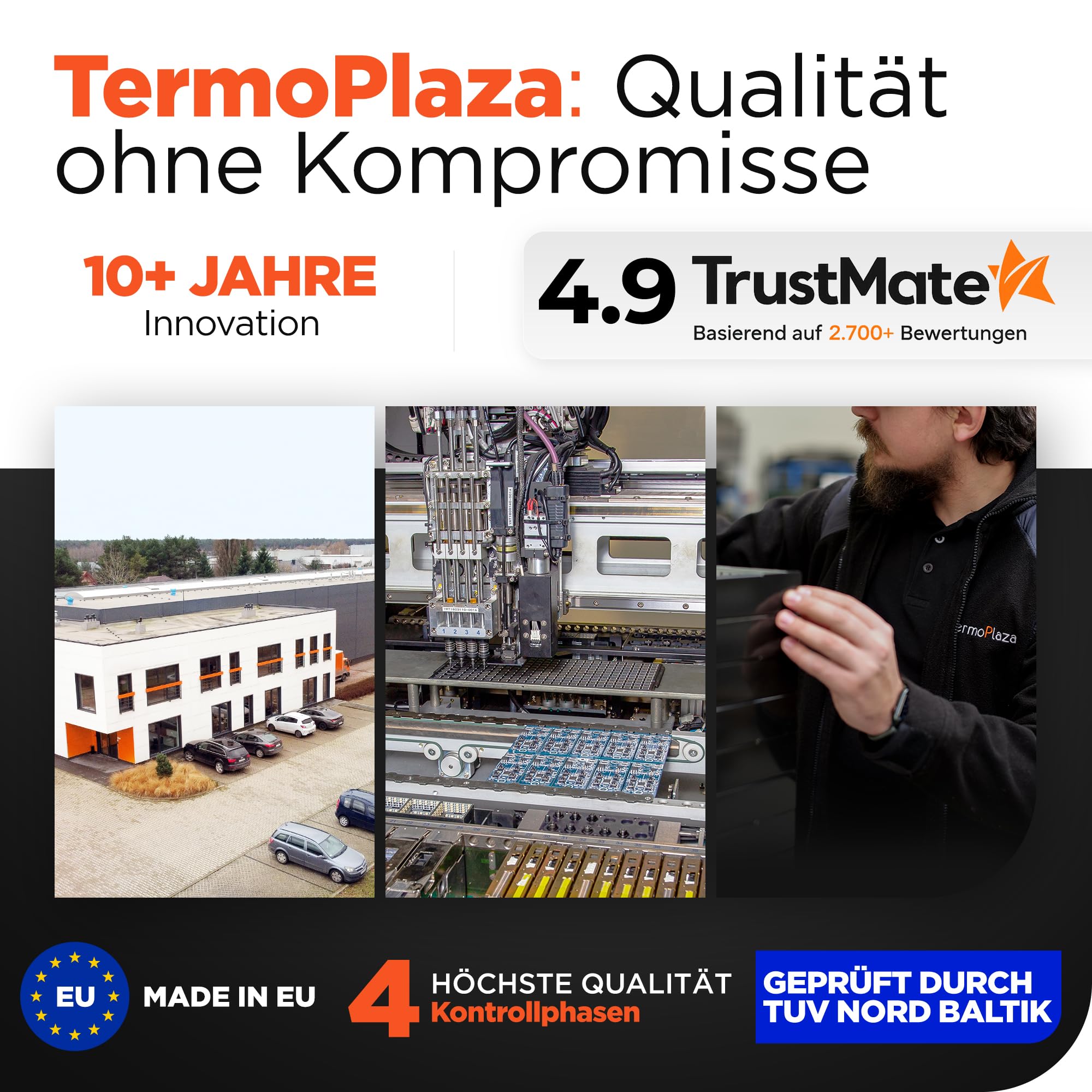 TermoPlaza WLAN Infrarotheizung mit Thermostat 1100 W bis 28 m² | Intelligente Infrarot Wandheizung & Standgerät | Energiesparende Infrarot Elektroheizung & Konvektor Heizung für Zuhause und Bedzimmer