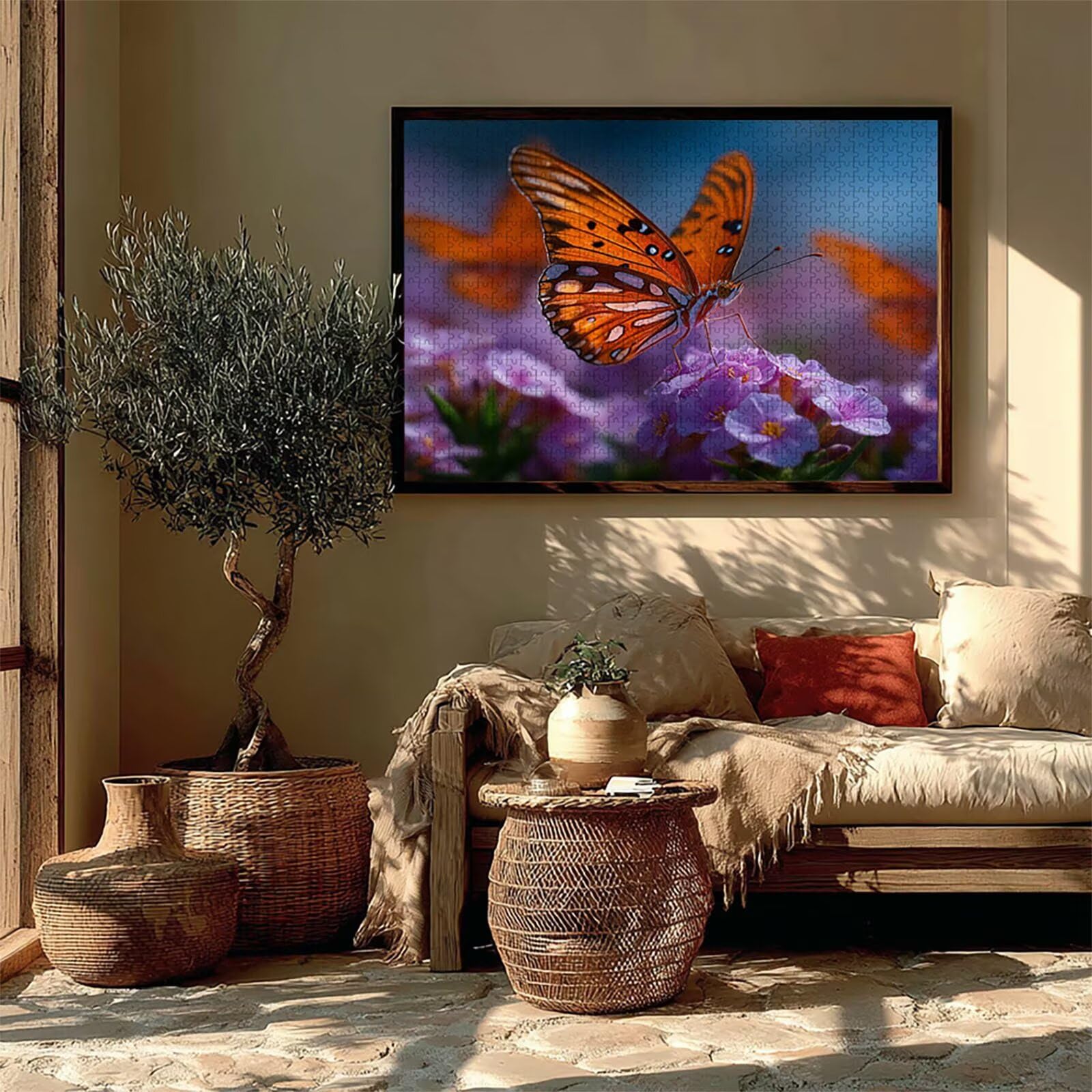 Puzzle Sztuka z pudełkiem kwiat, motyl puzzle drewniane 5000 sztuk dorośli 156 x 105 cm, zajęcia rozrywkowe o wysokim stopniu trudności, klasyczna gra DIY, układanka dla całej rodziny, prezent, 1-7032