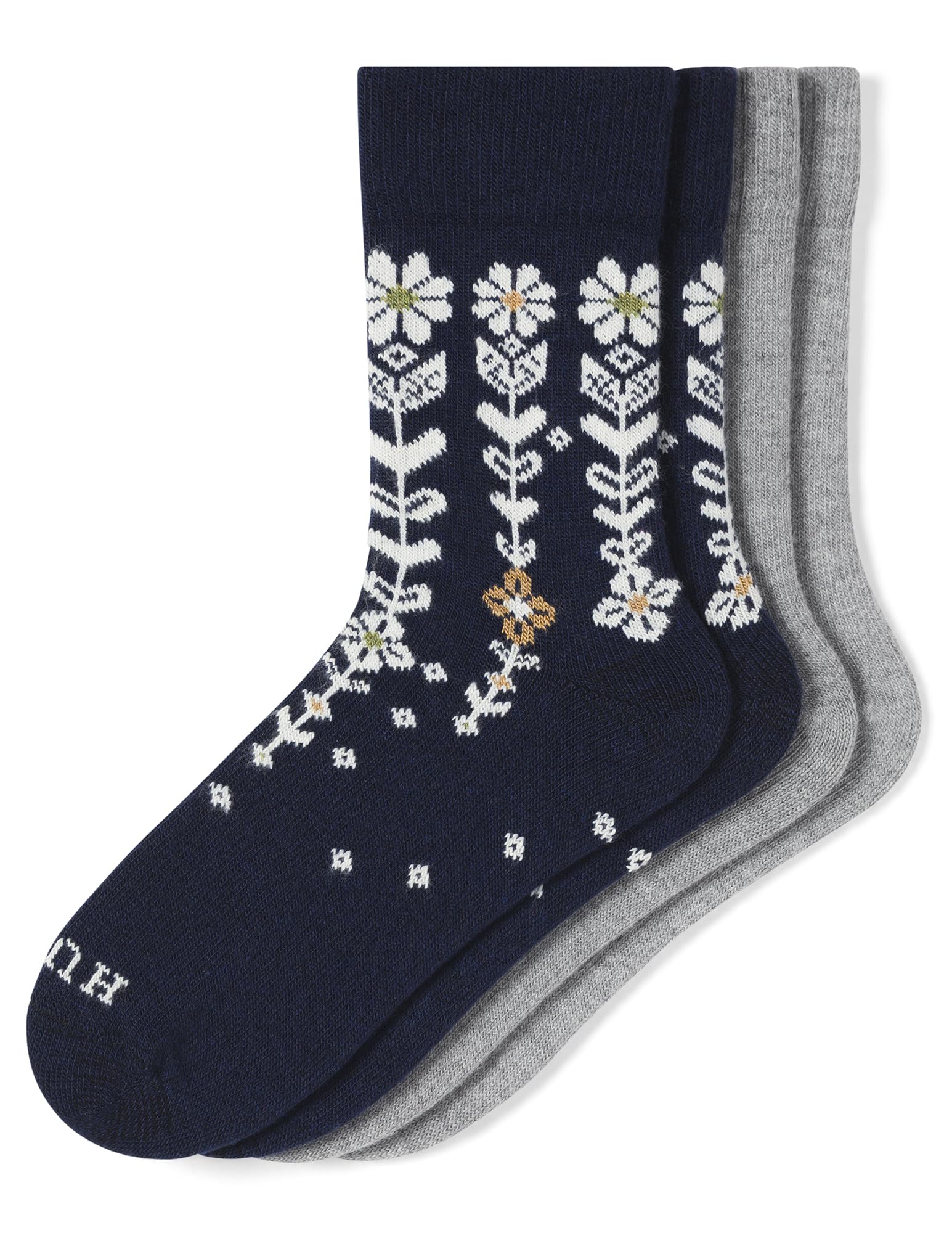 HUE womens Crew Length Boot Socks, 2 Pair Pack