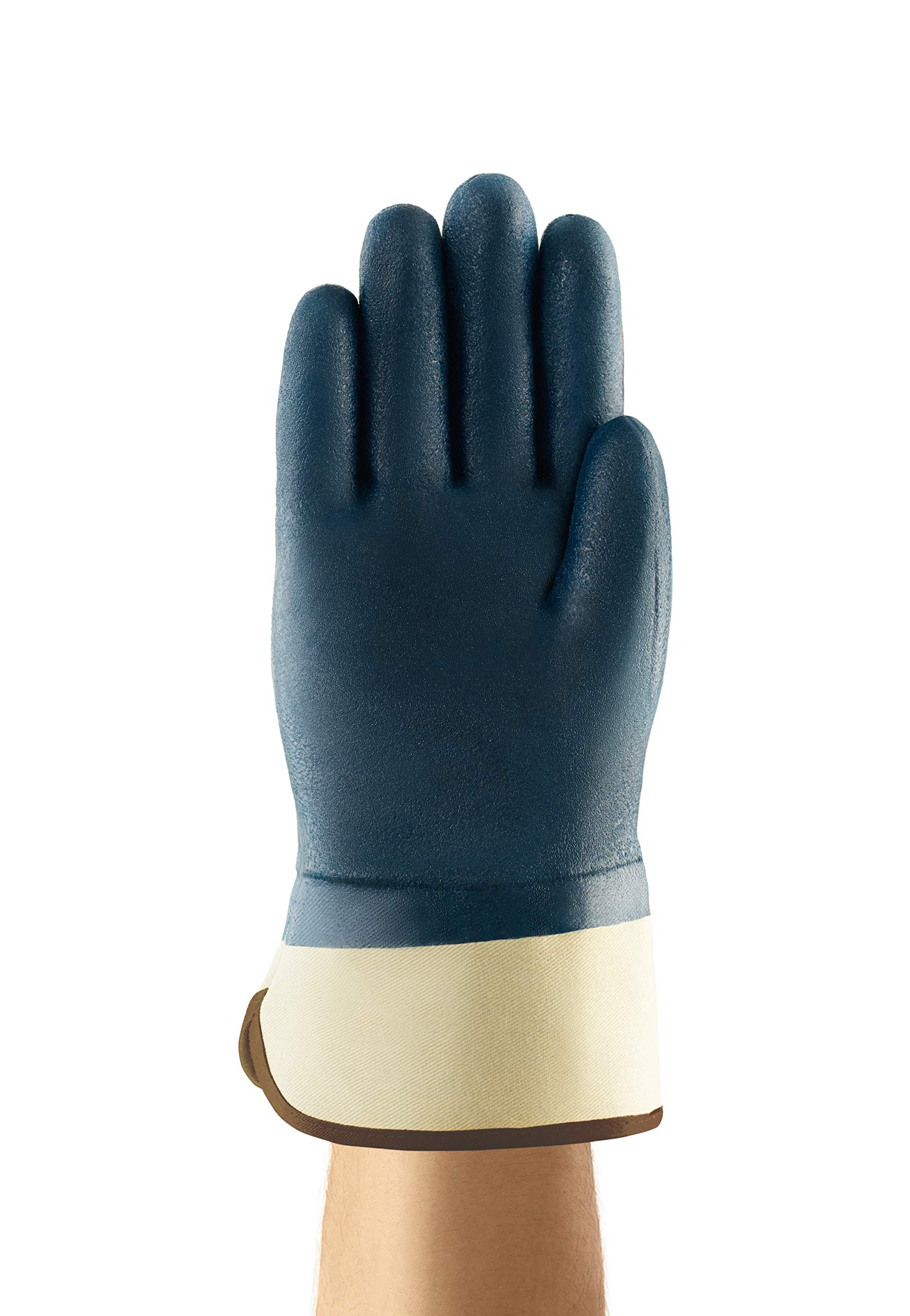 Ansell ActivArmr 27-905 Gants de Travail Oléofuges, Résistant à l’Abrasion, Protection Mécanique et Risques Industriels, Gant Homme Femme, Lavable, Bleu, Taille XL (12 Paires)