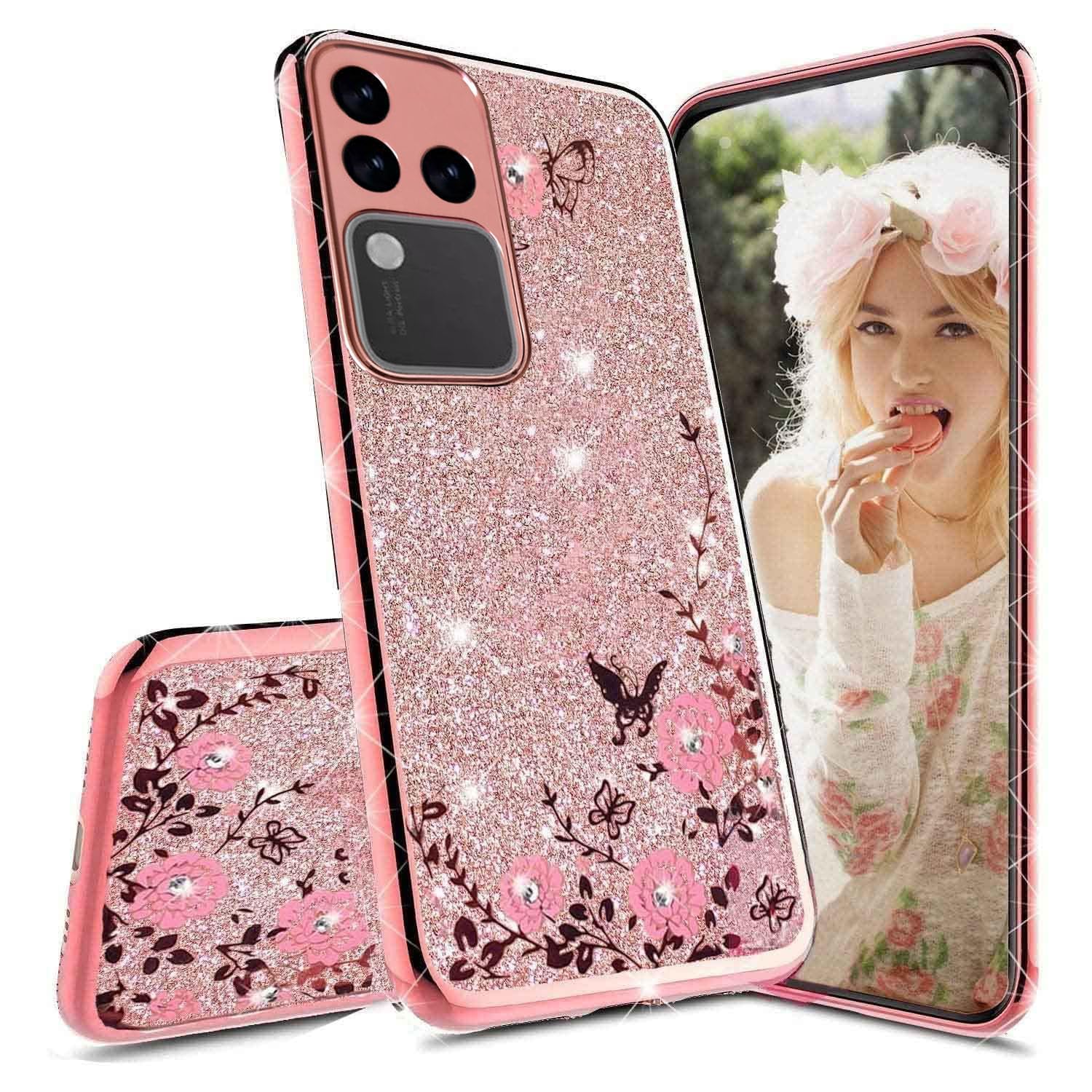 KC Back Cover for Vivo V30 Pro 5G - Crystals Glitter Auora Paper Bling 2 in 1 Soft Silicone Transparent Camera Protection Case (Rose Gold Pink) (B0D31VCMN3) Amazon Price History, Amazon Price Tracker