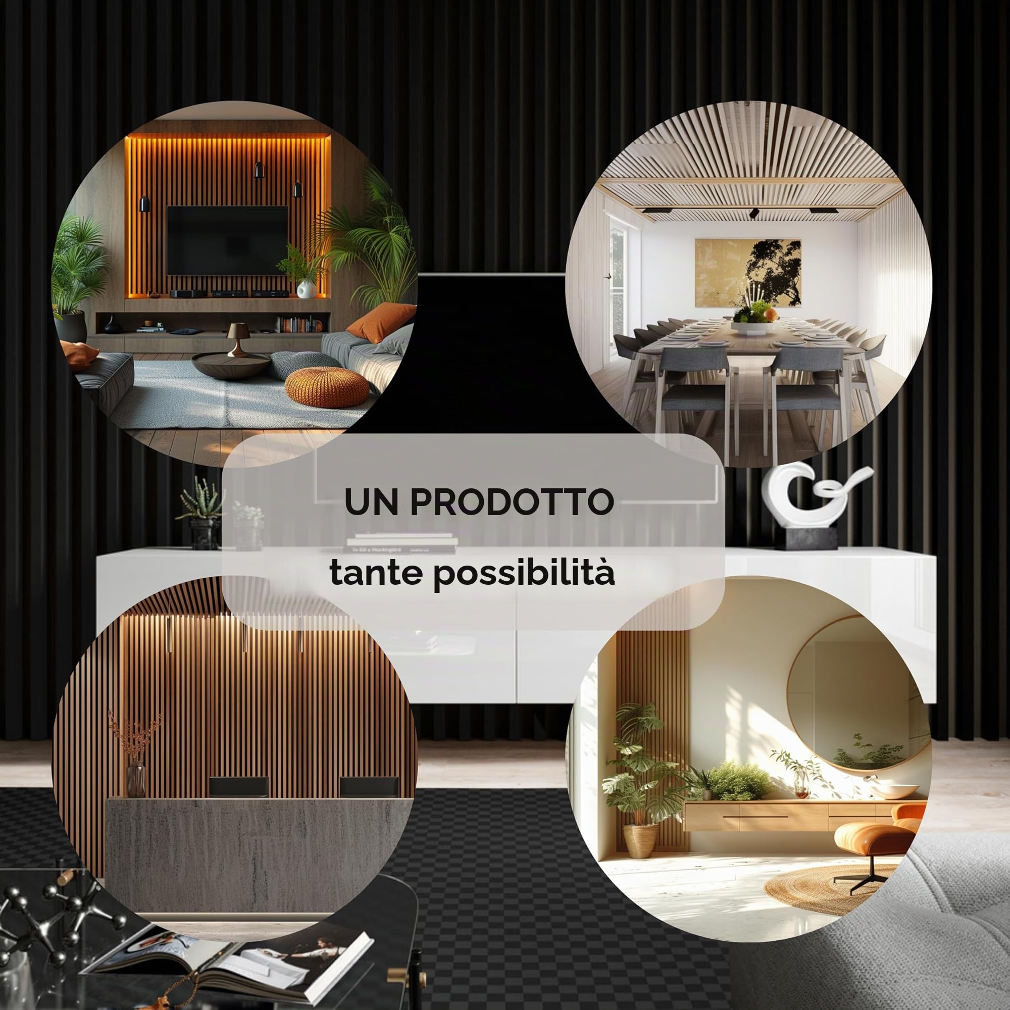 12 Pannelli Acustici da Parete Effetto Legno 240 x 3 cm Rovere Sanremo Doghe in MDF Rivestimento Pareti Pannelli Decorativi per Soggiorno Soffitto e Muro